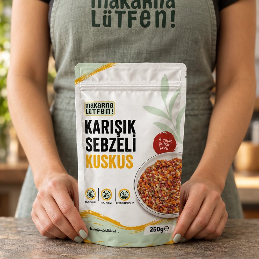 Doğal Renklerle Zenginleştirilmiş Sebzeli Kuskus (250 gr) 5