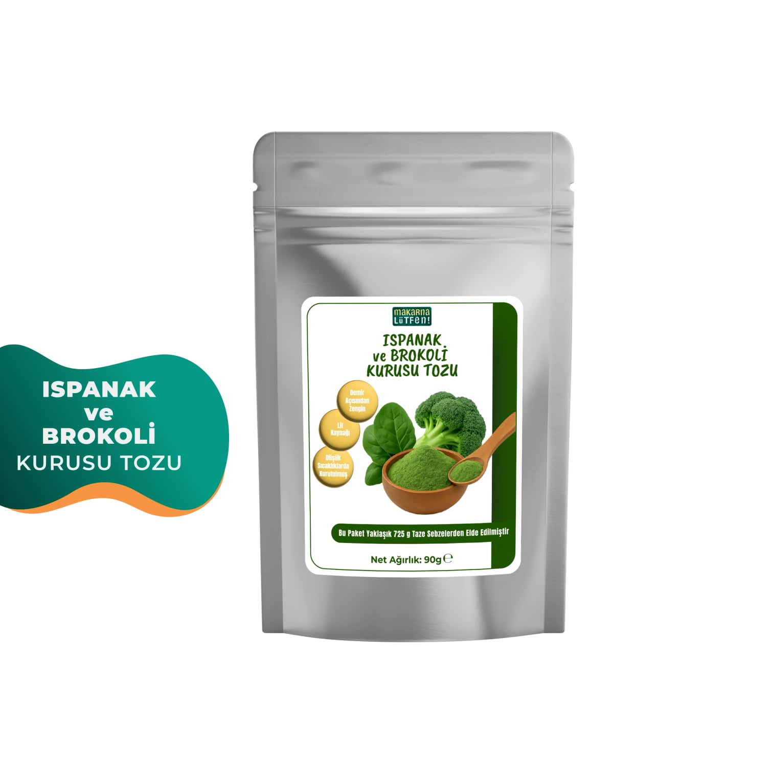 Ispanak ve Brokoli Kurusu Tozu (90 gram) 2