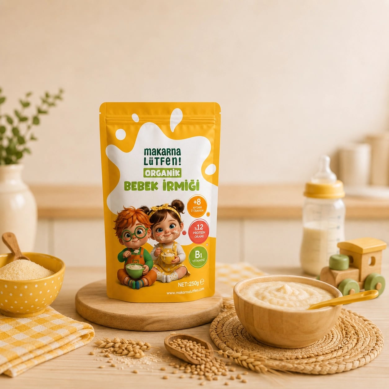 Doğal ve Besleyici Organik Bebek İrmiği - 8 Ay+ (250g) 3