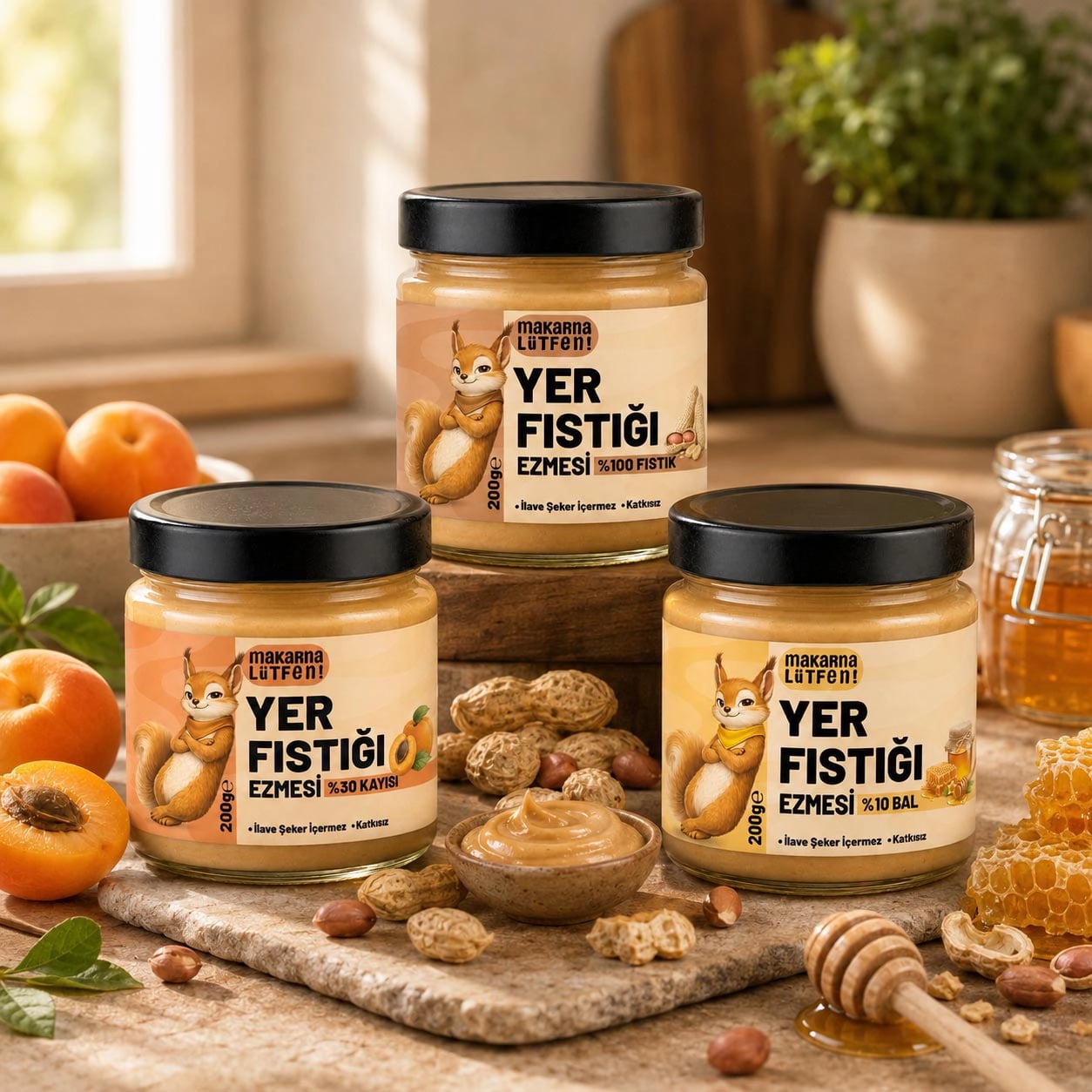 Makarna Lütfen 3x200g Yer Fıstığı Ezmesi - Sporcu ve Sağlık Dostu 3