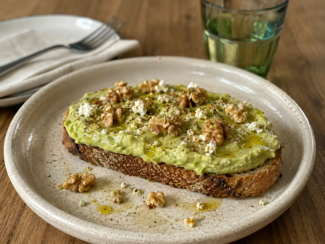 lor peyniri ve cevizli kahvaltılık avokado tartine tarifi