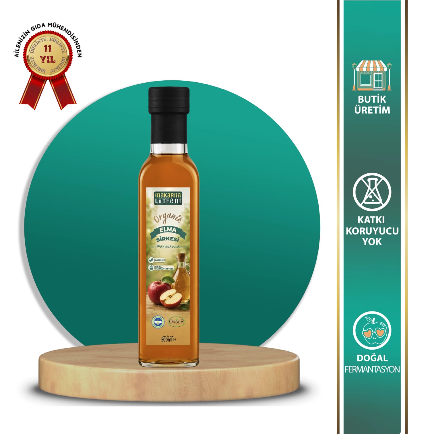 Organik Elma Sirkesi (500 ml)