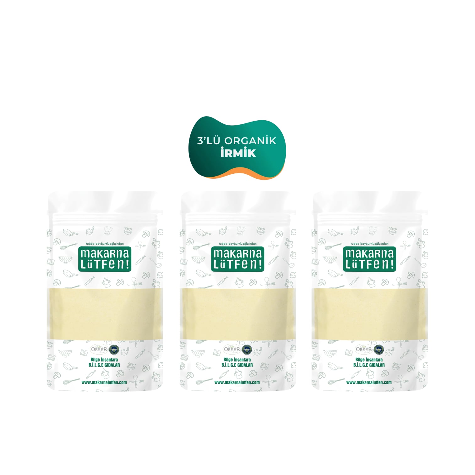 Avantajlı 3 lü Organik Bebek İrmiği Seti (3X250 G) 2