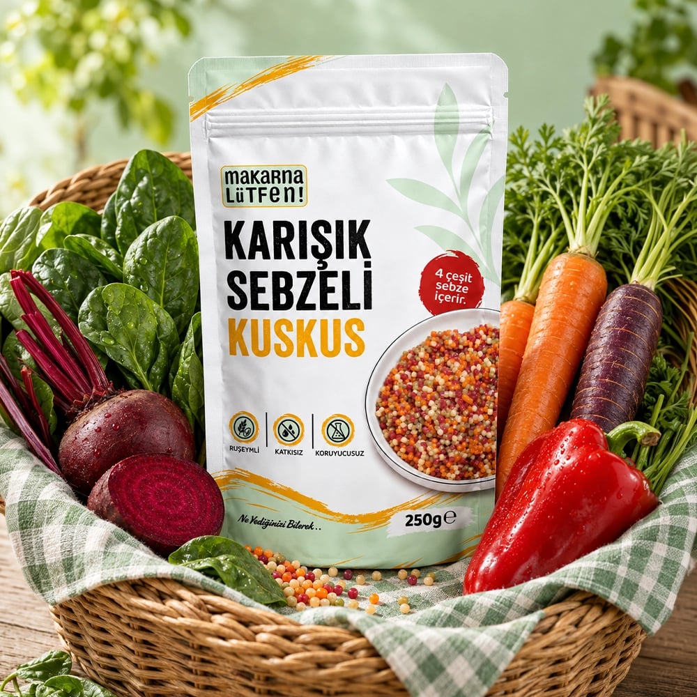 Avantajlı 2 Li Karışık Sebzeli Kuskus (%35 Sebze-2x250 g) 2