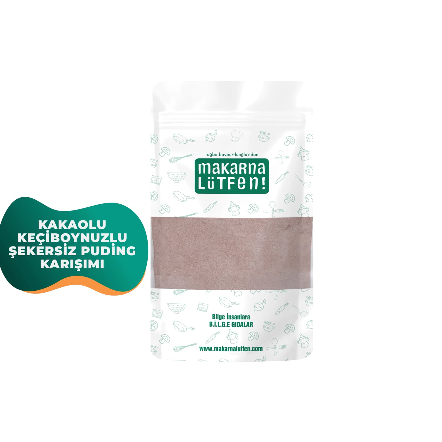 Kakaolu Keçiboynuzlu Şekersiz Puding Karışımı (150 gram) 2