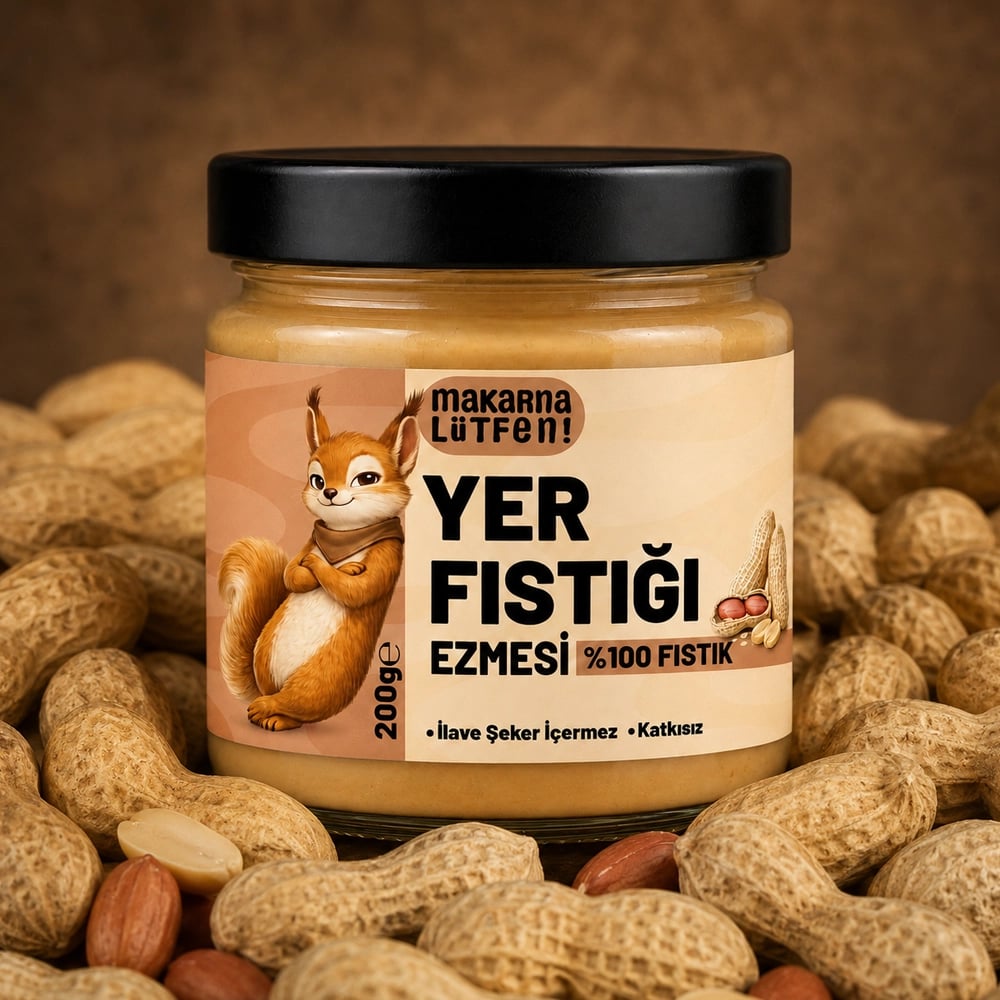 Makarna Lütfen %100 Yer Fıstığı Ezmesi (200g) - Sağlıklı Atıştırmalık & Kahvaltılık 5