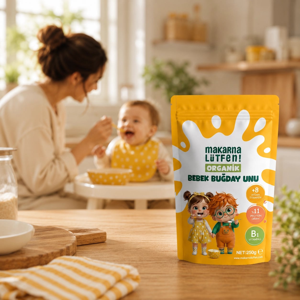Makarna Lütfen Organik Bebeklere Özel Buğday Unu (250g) 2