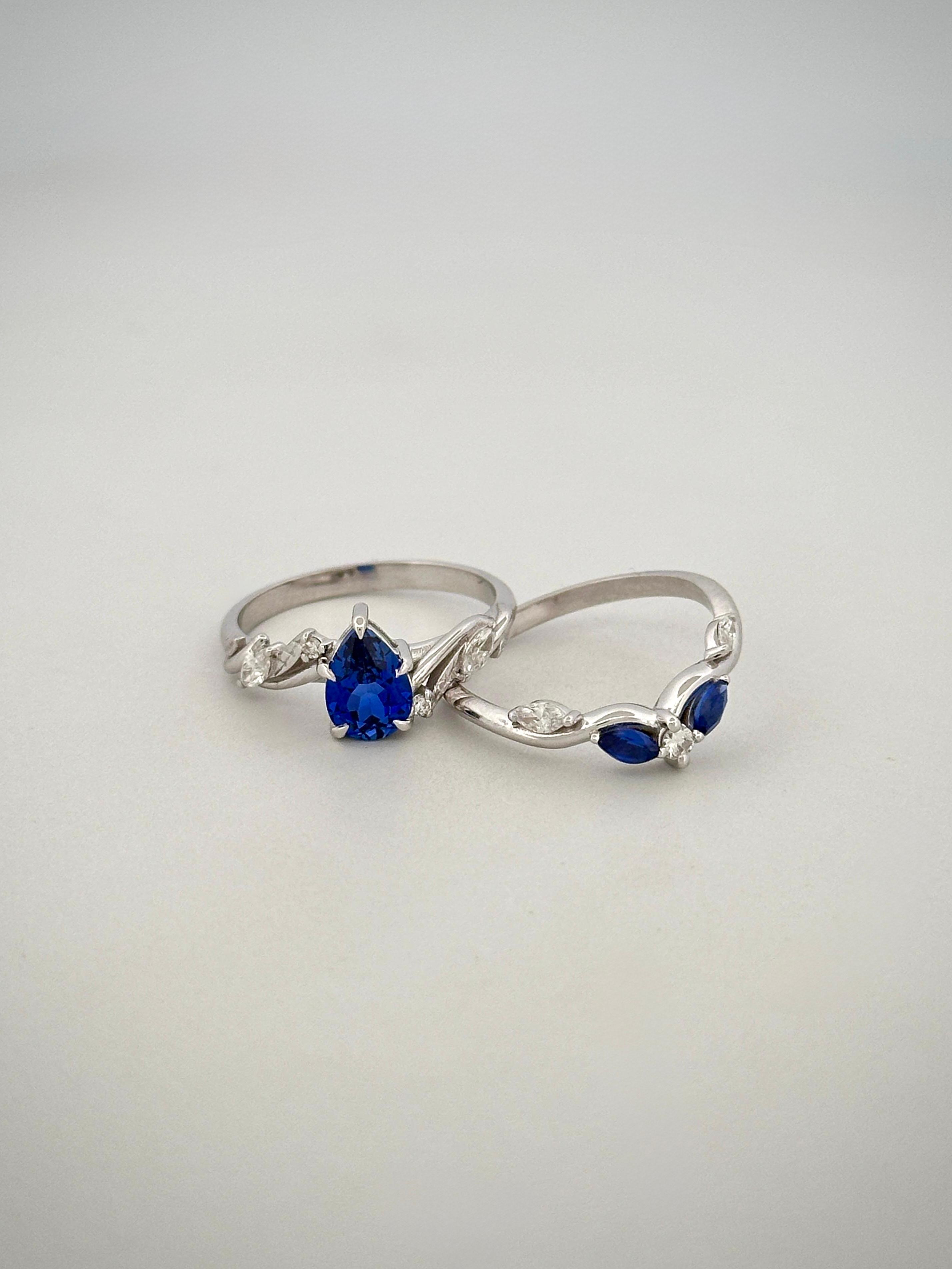0.25 Karat Pırlanta Safir Yüzük