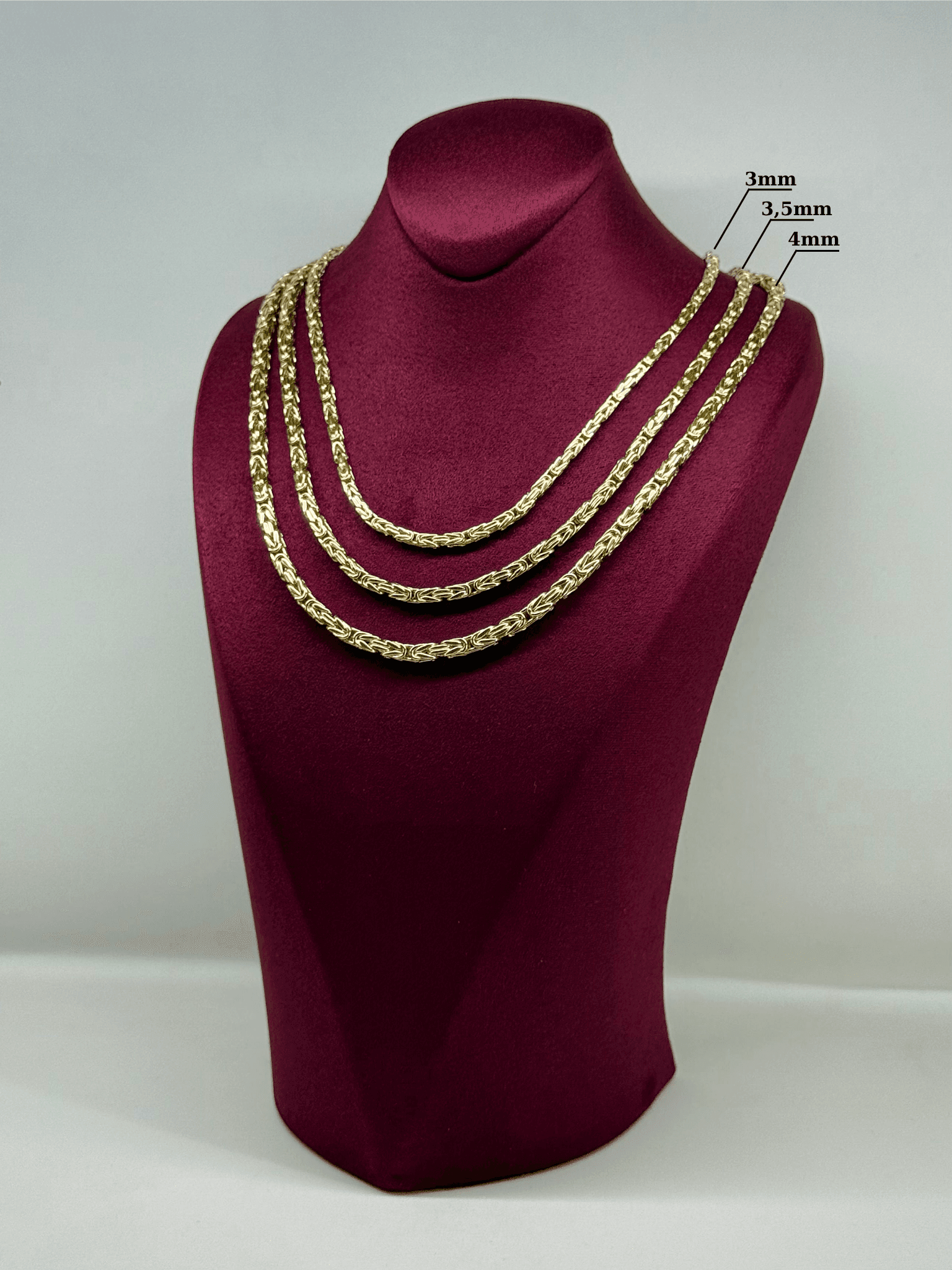 14 K 3mm Kral Zincir Altın Kolye