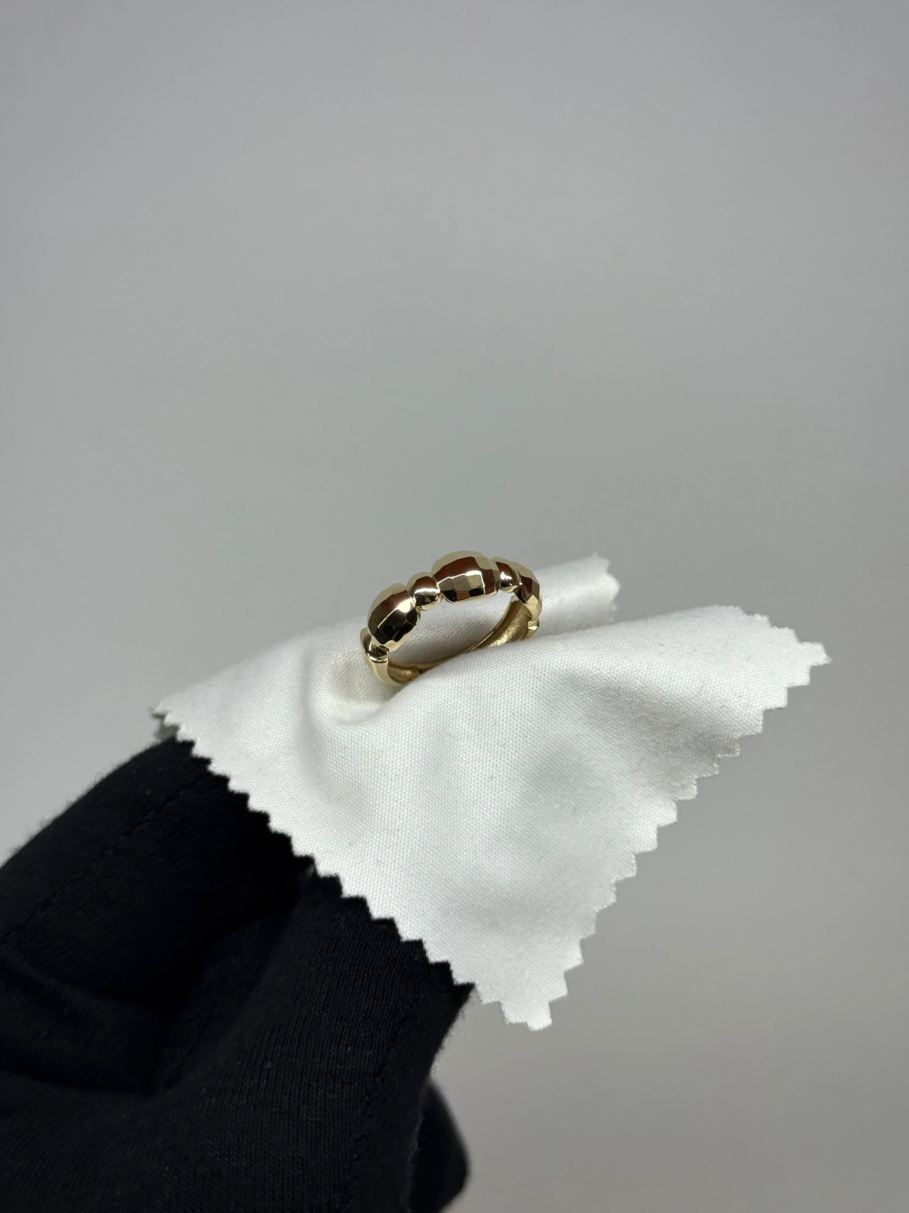 14 K Bombeli Oktagon Altın Yüzük