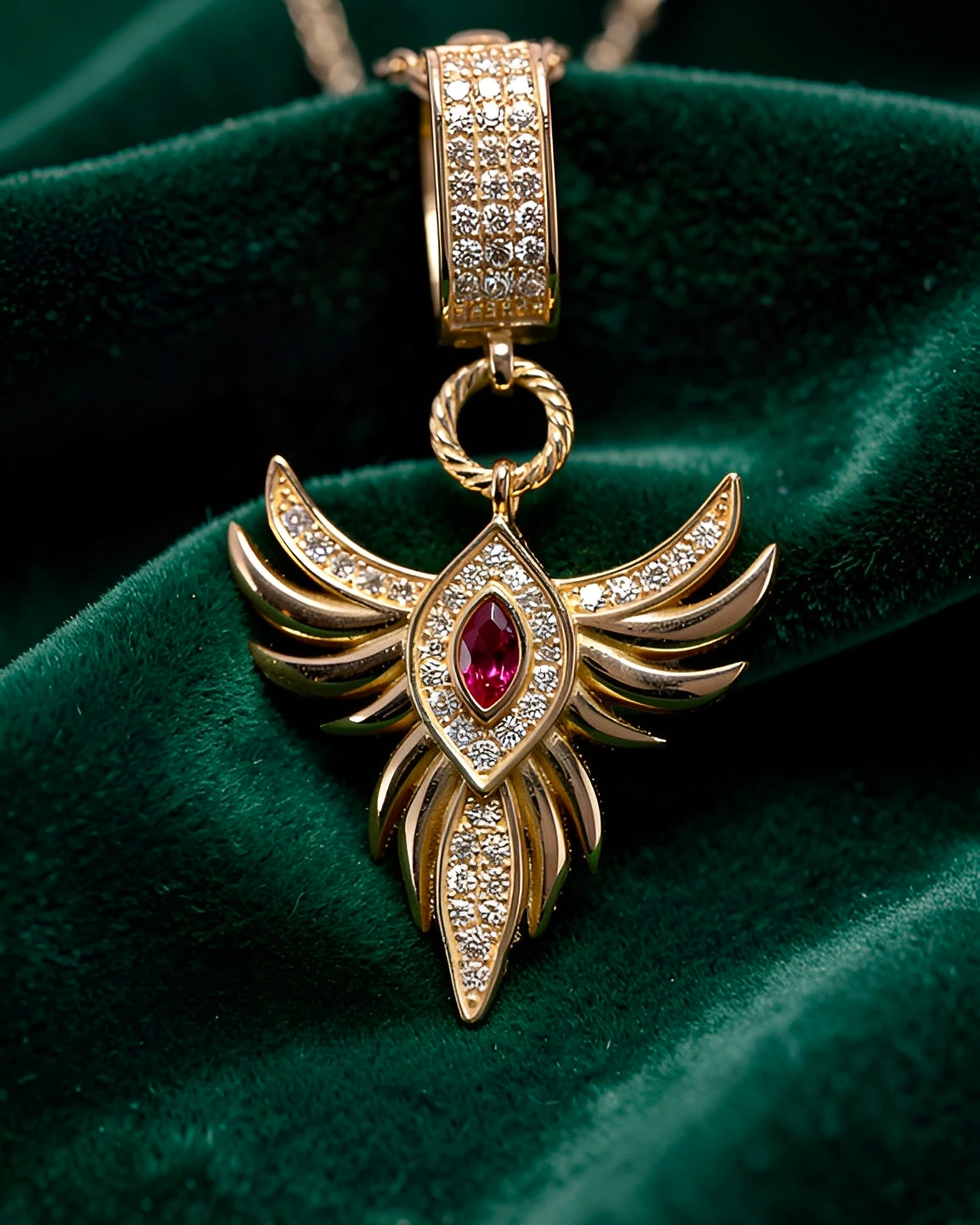 14 K Anka Kuşu Altın Kolye