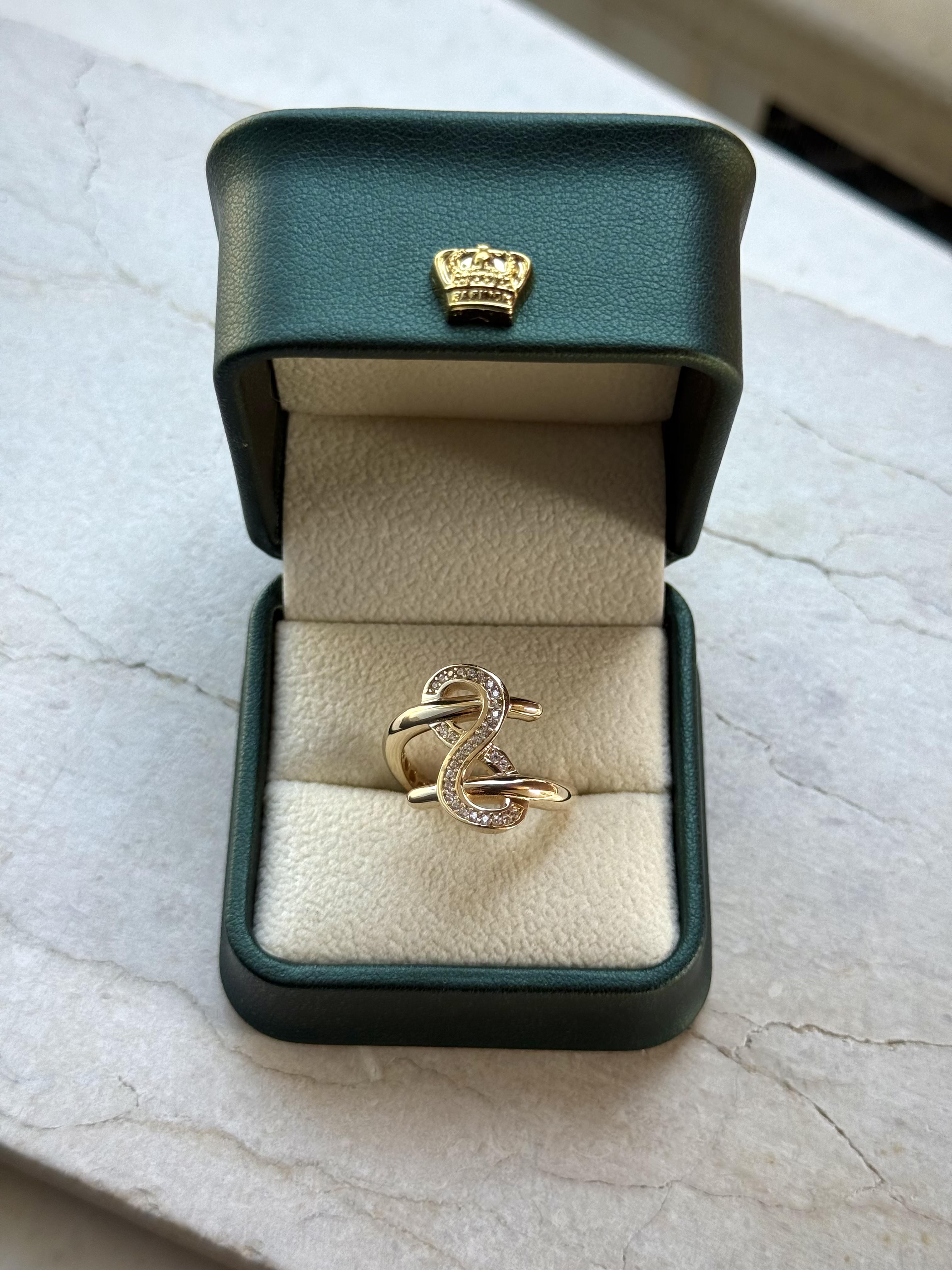 14  K Taşlı Sonsuzluk Sarmal Altın Yüzük