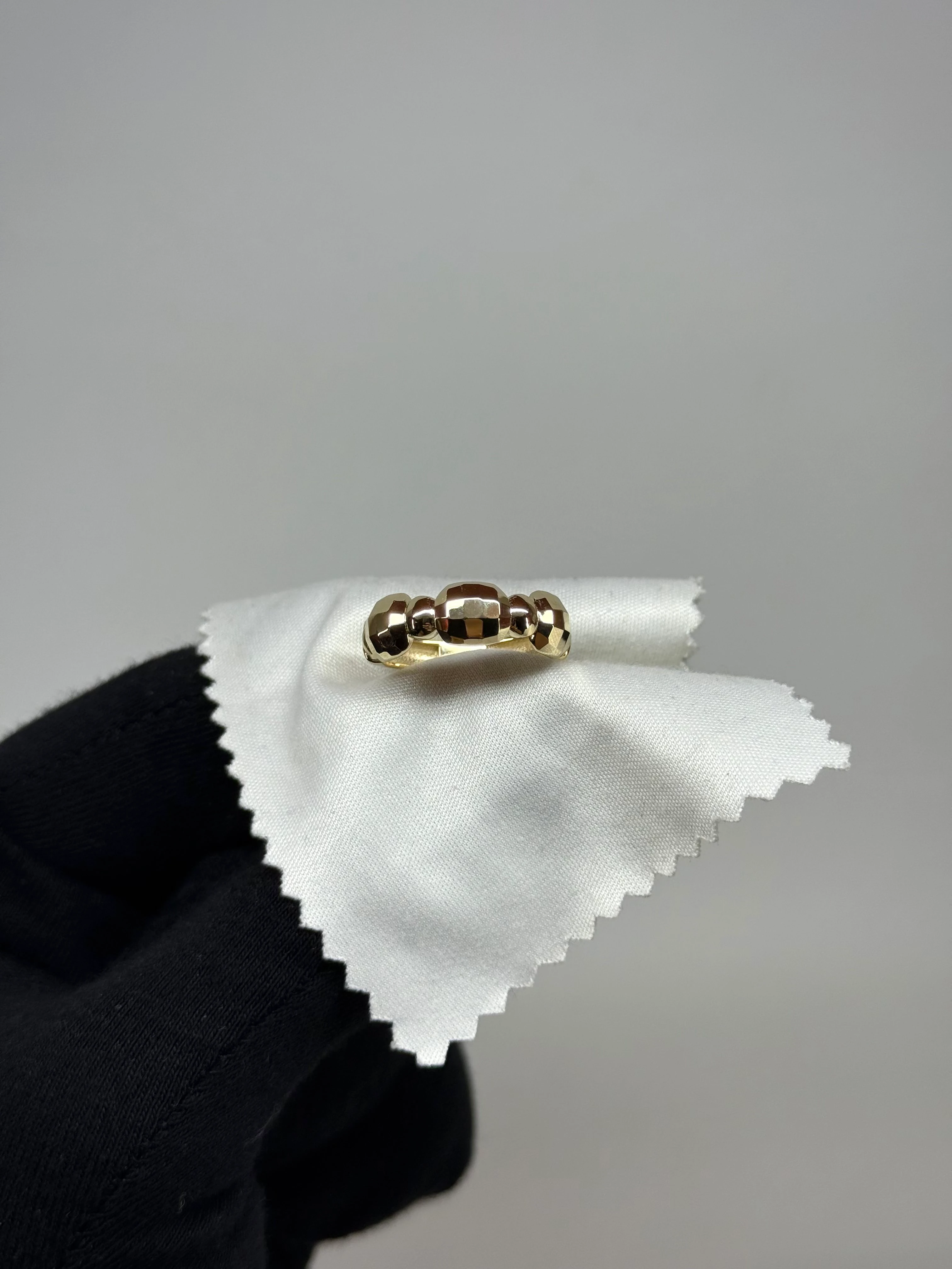 14 K Bombeli Oktagon Altın Yüzük