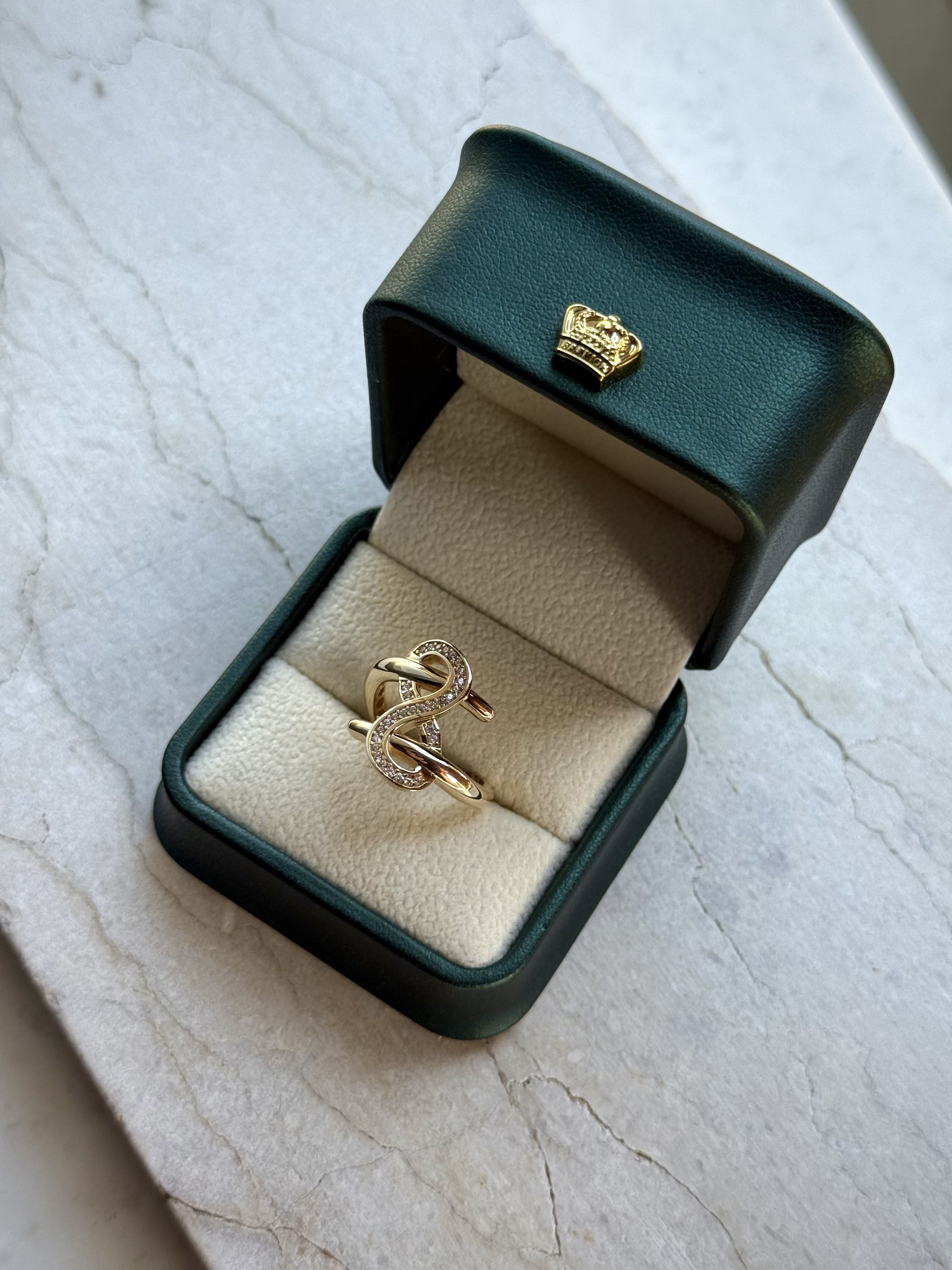 14  K Taşlı Sonsuzluk Sarmal Altın Yüzük