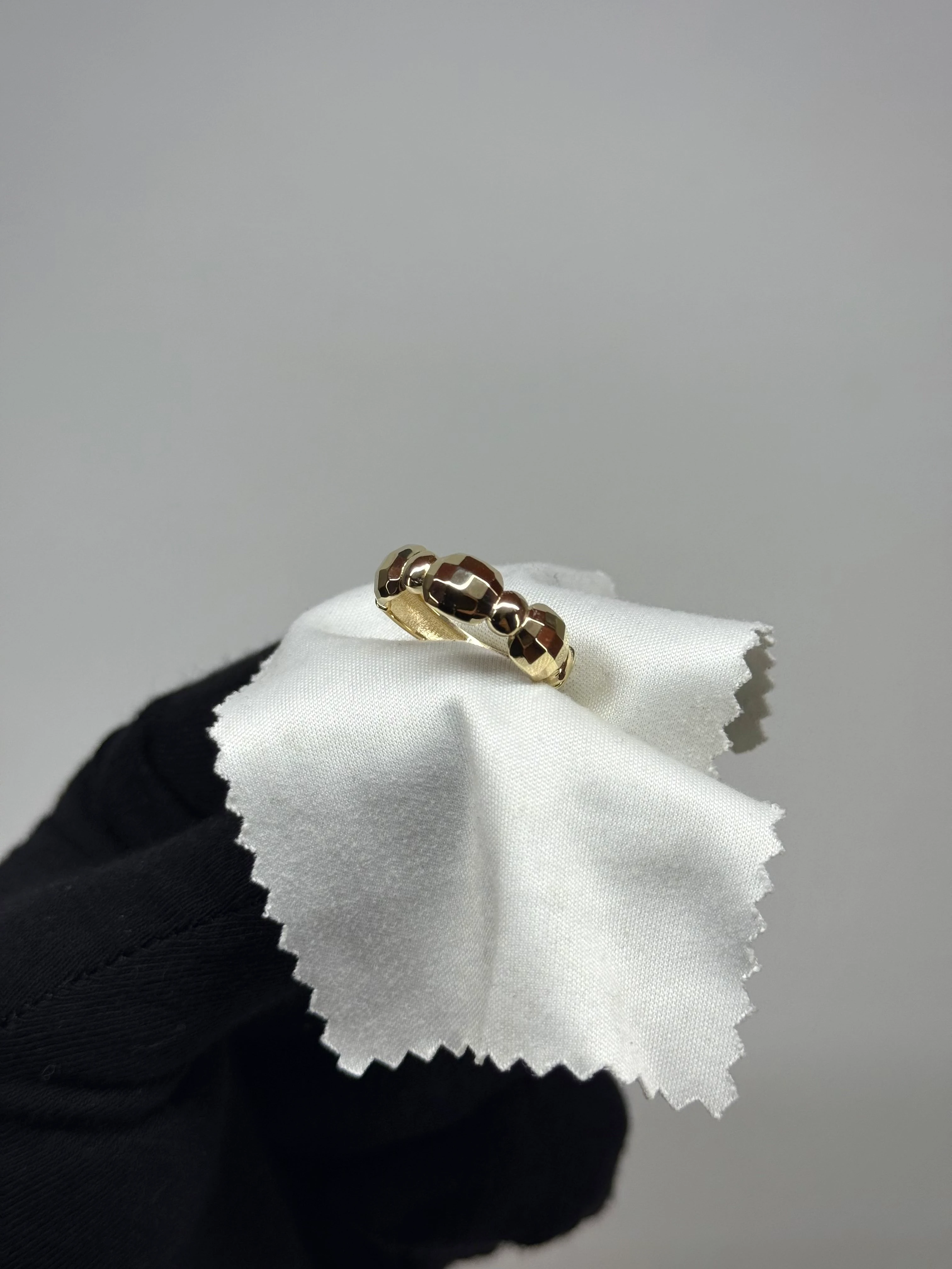 14 K Bombeli Oktagon Altın Yüzük