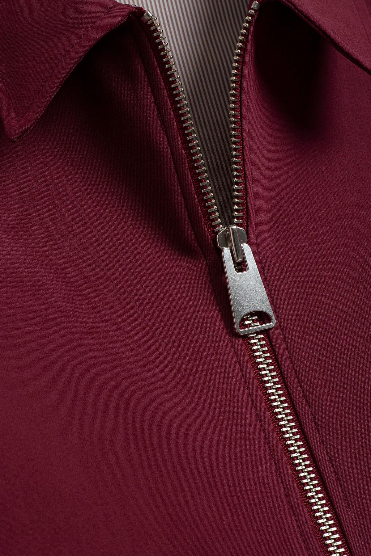 FERMUARLI BOMBER DIŞ CEKET - BORDO