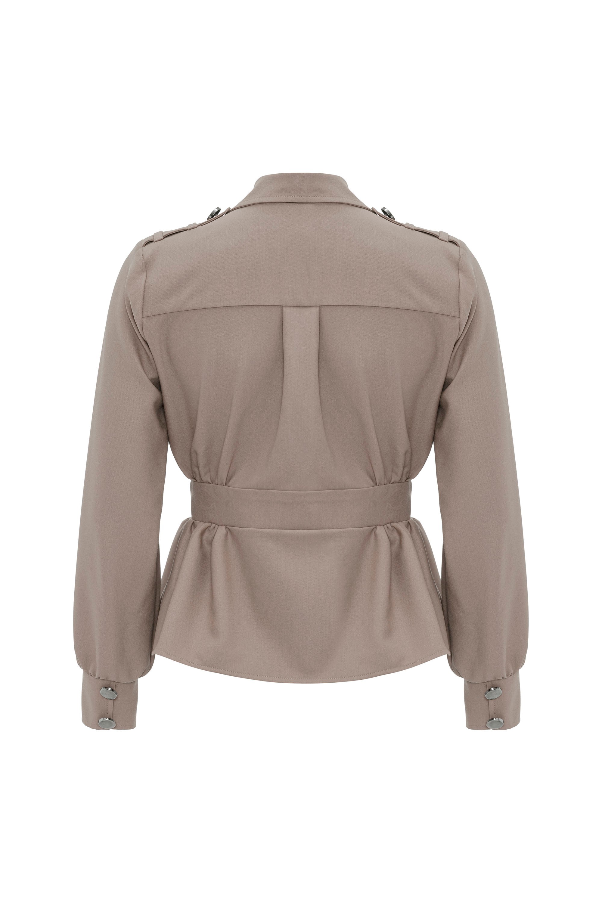 DÜĞME DETAYLI BLAZER CEKET - BEJ