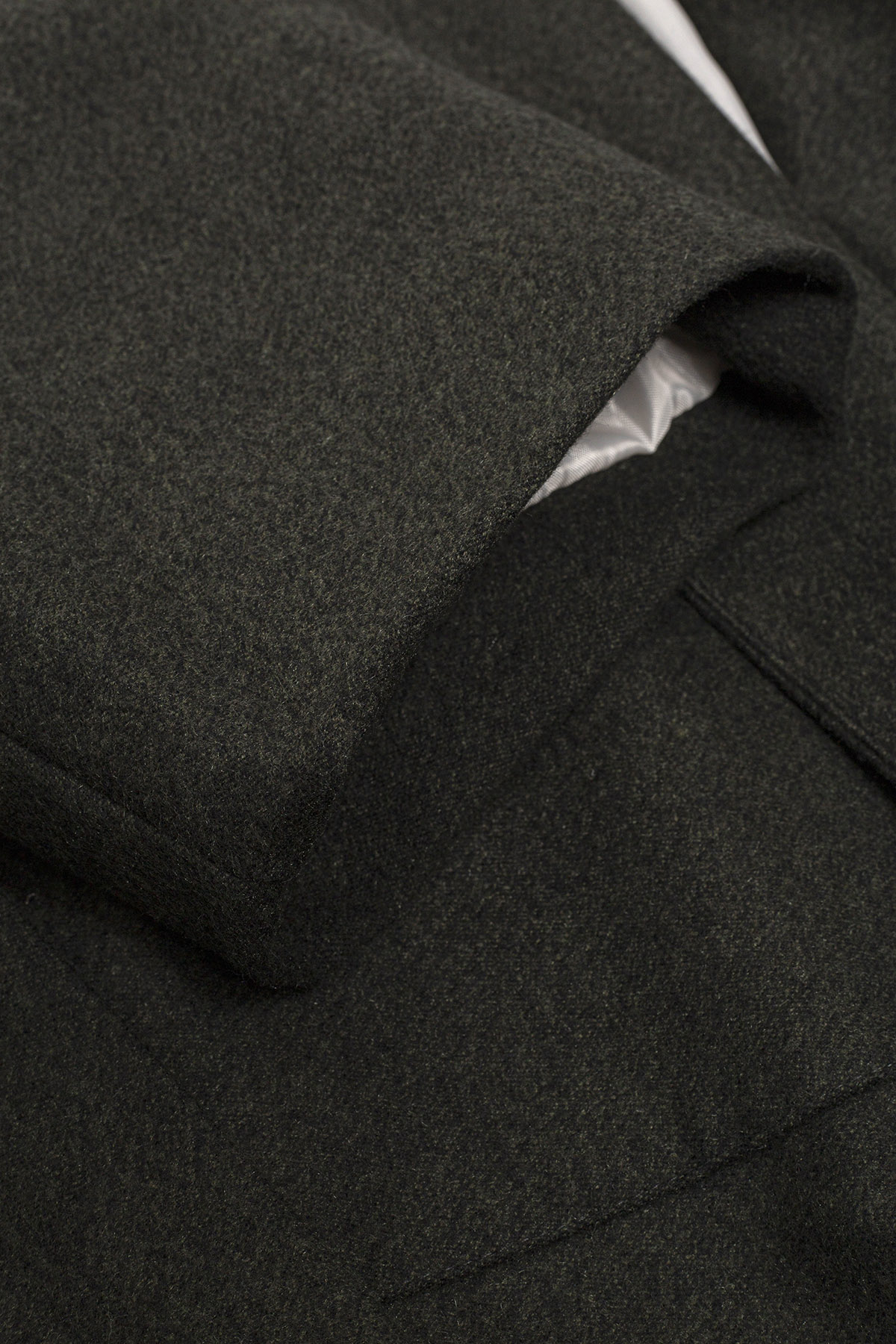 PAMUK KARIŞIMLI OVERSIZE UZUN KABAN - HAKİ