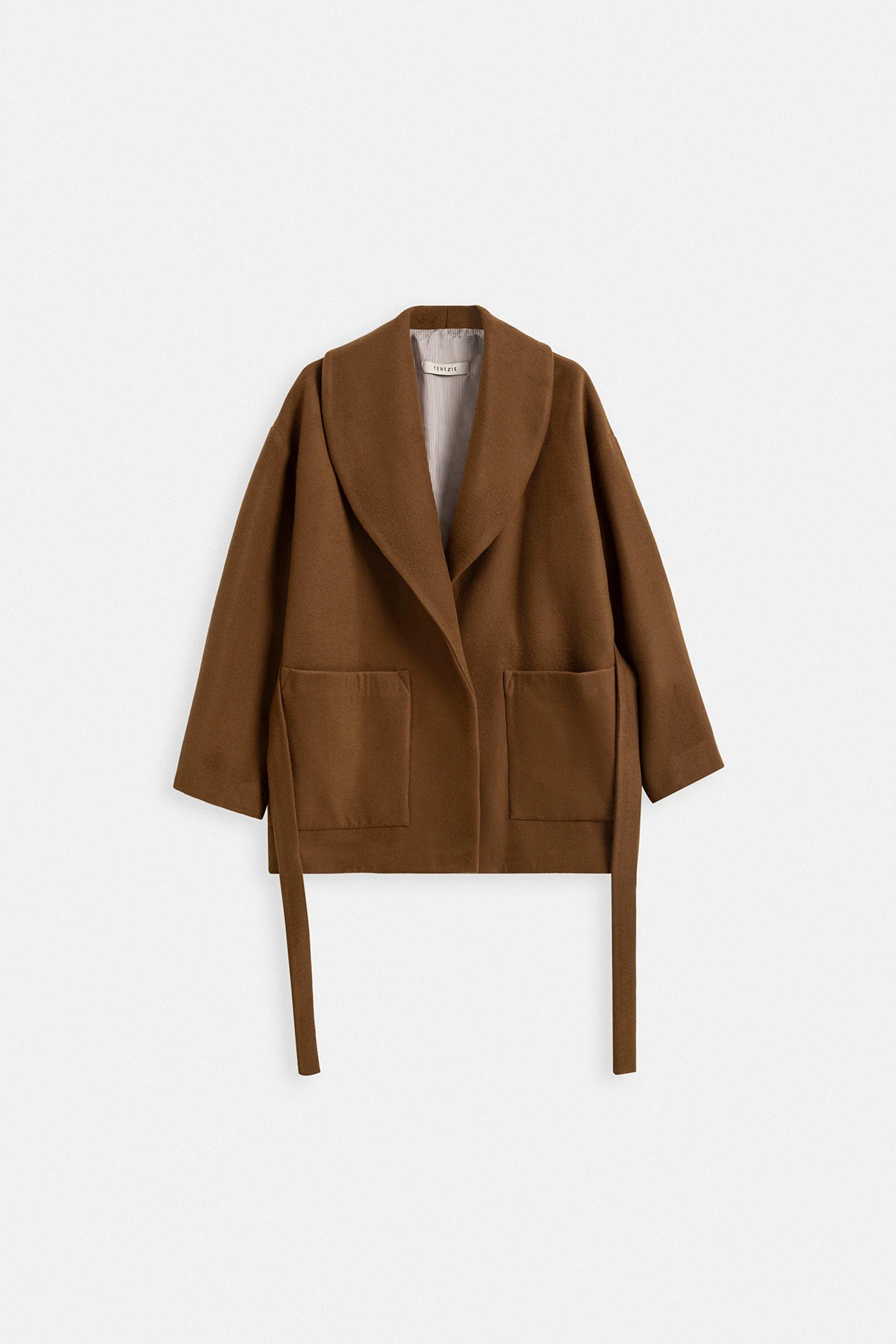 YÜN KARIŞIMLI OVERSIZE KISA KABAN