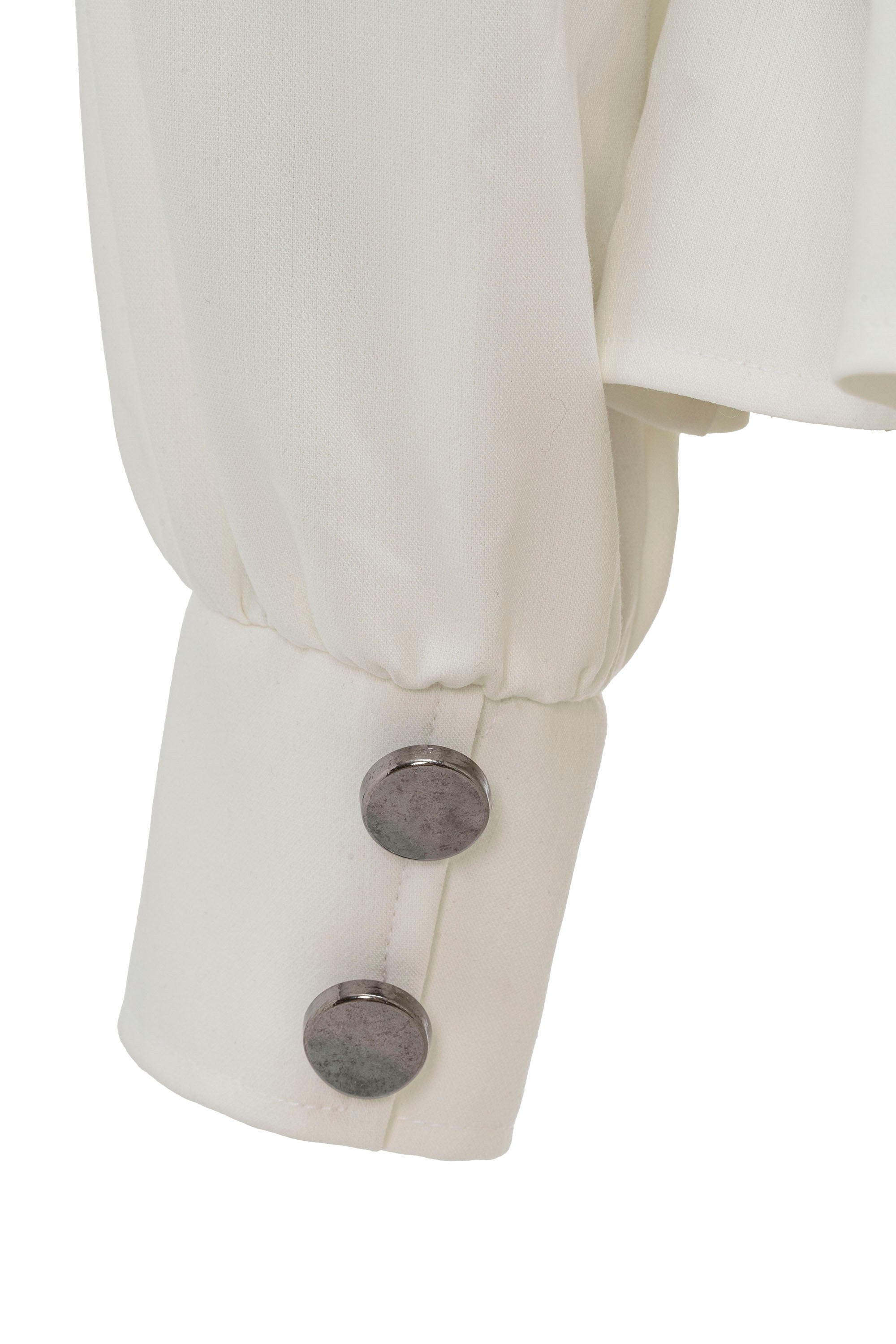 DÜĞME DETAYLI BLAZER CEKET - BEYAZ