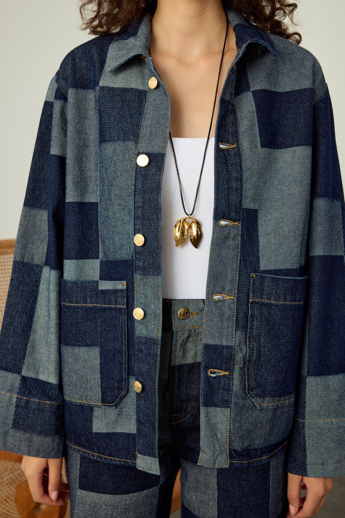 CORY PATCHWORK DENIM CEKET - İNDİGO