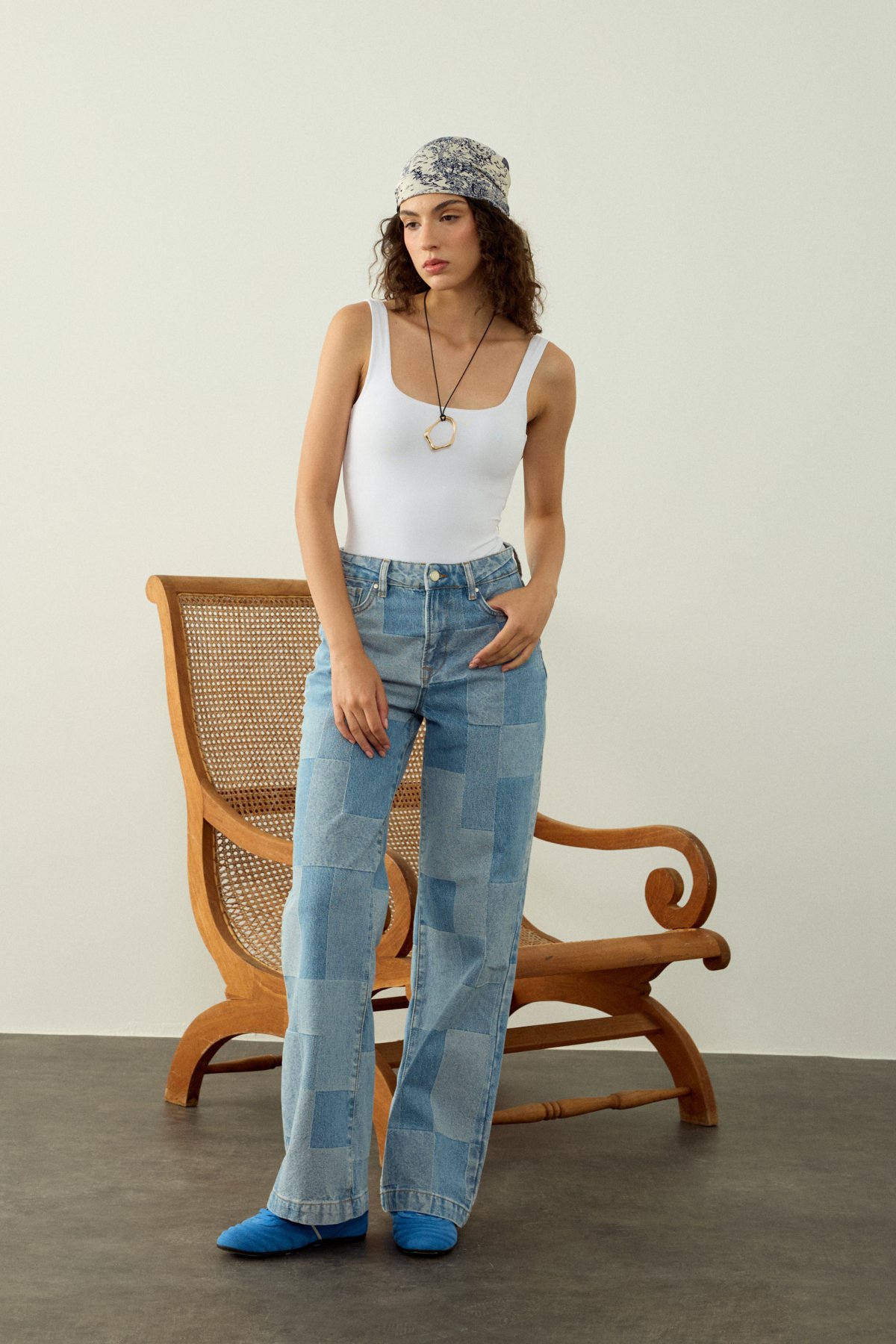 CORY PATCHWORK JEAN PANTOLON - MAVİ