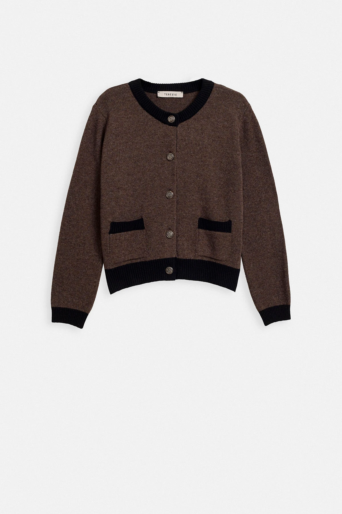 CEP DETAYLI YÜN TRIKO HIRKA - KAHVE