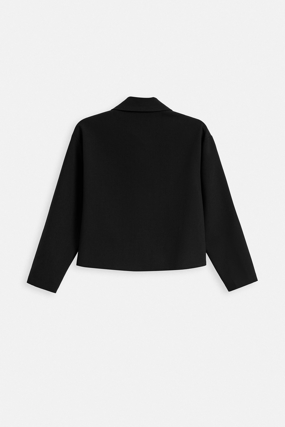 OSLO VOLANLI KISA GÖMLEK - SİYAH