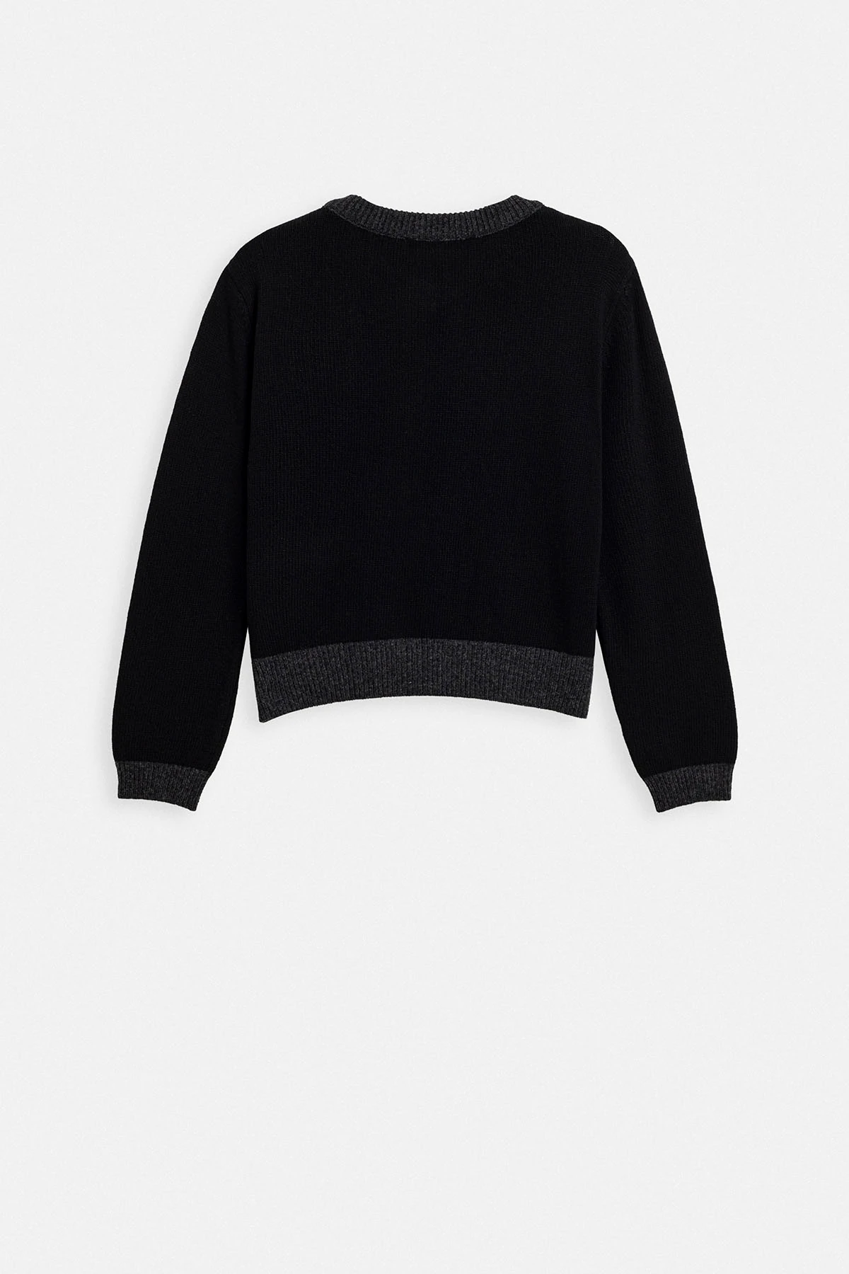 CEP DETAYLI YÜN TRIKO HIRKA - SİYAH