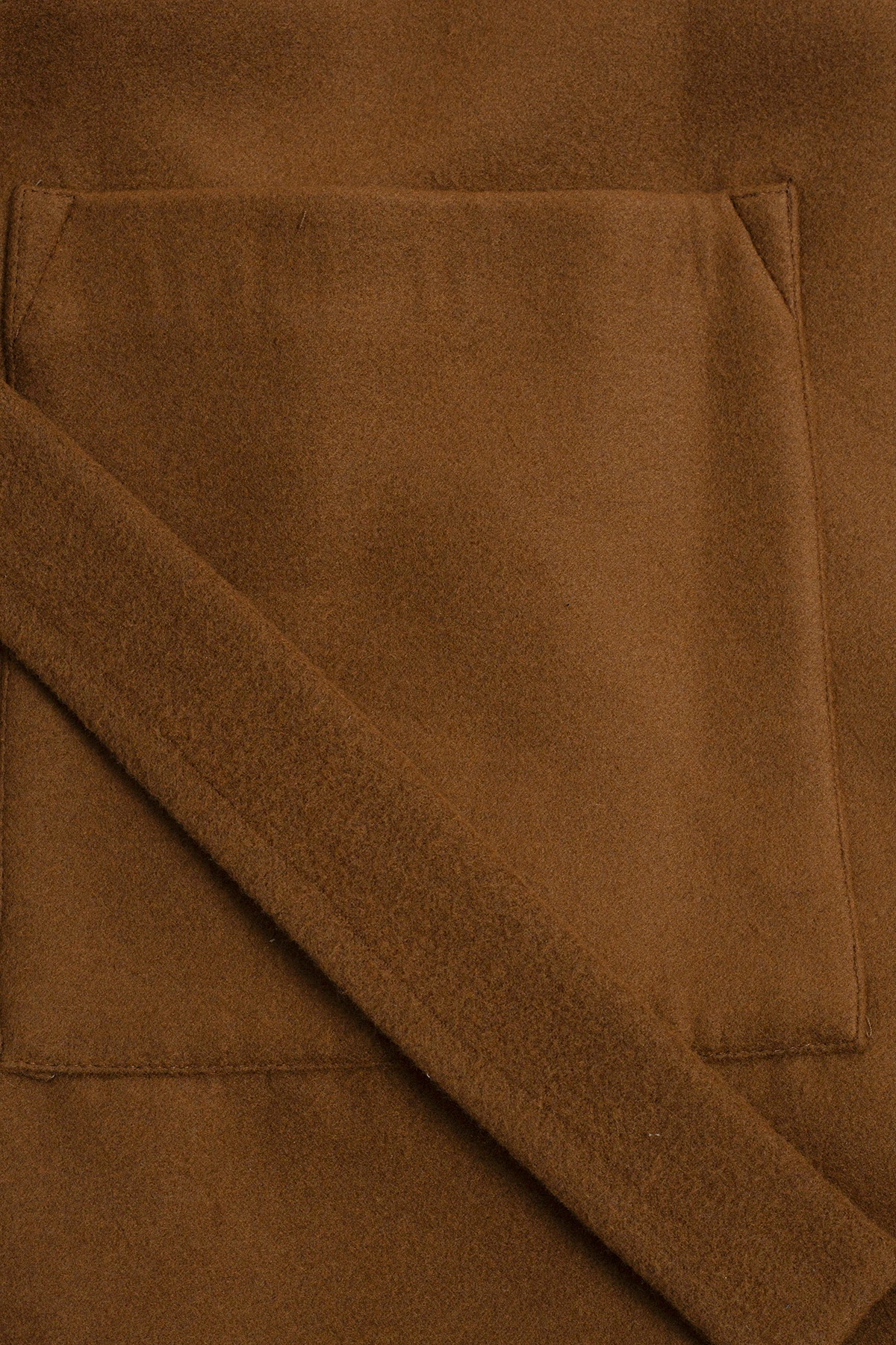 YÜN KARIŞIMLI OVERSIZE UZUN KABAN - KAHVE