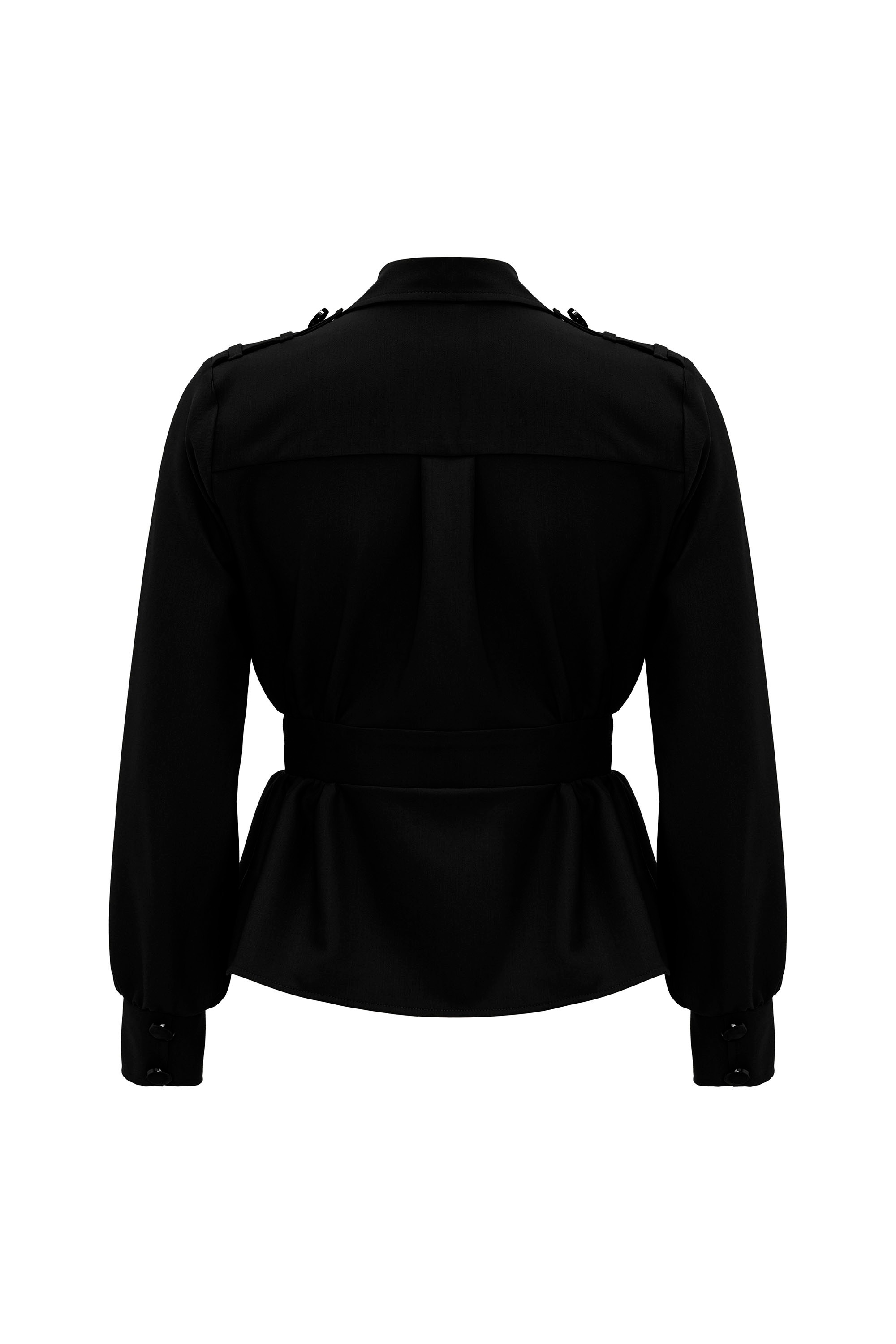 DÜĞME DETAYLI BLAZER CEKET - SİYAH