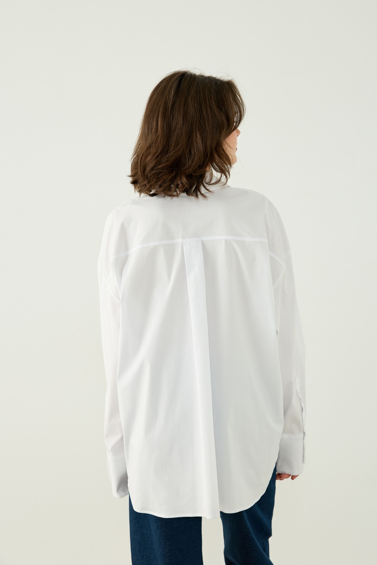 PİLE DETAYLI OVERSIZE GÖMLEK - BEYAZ