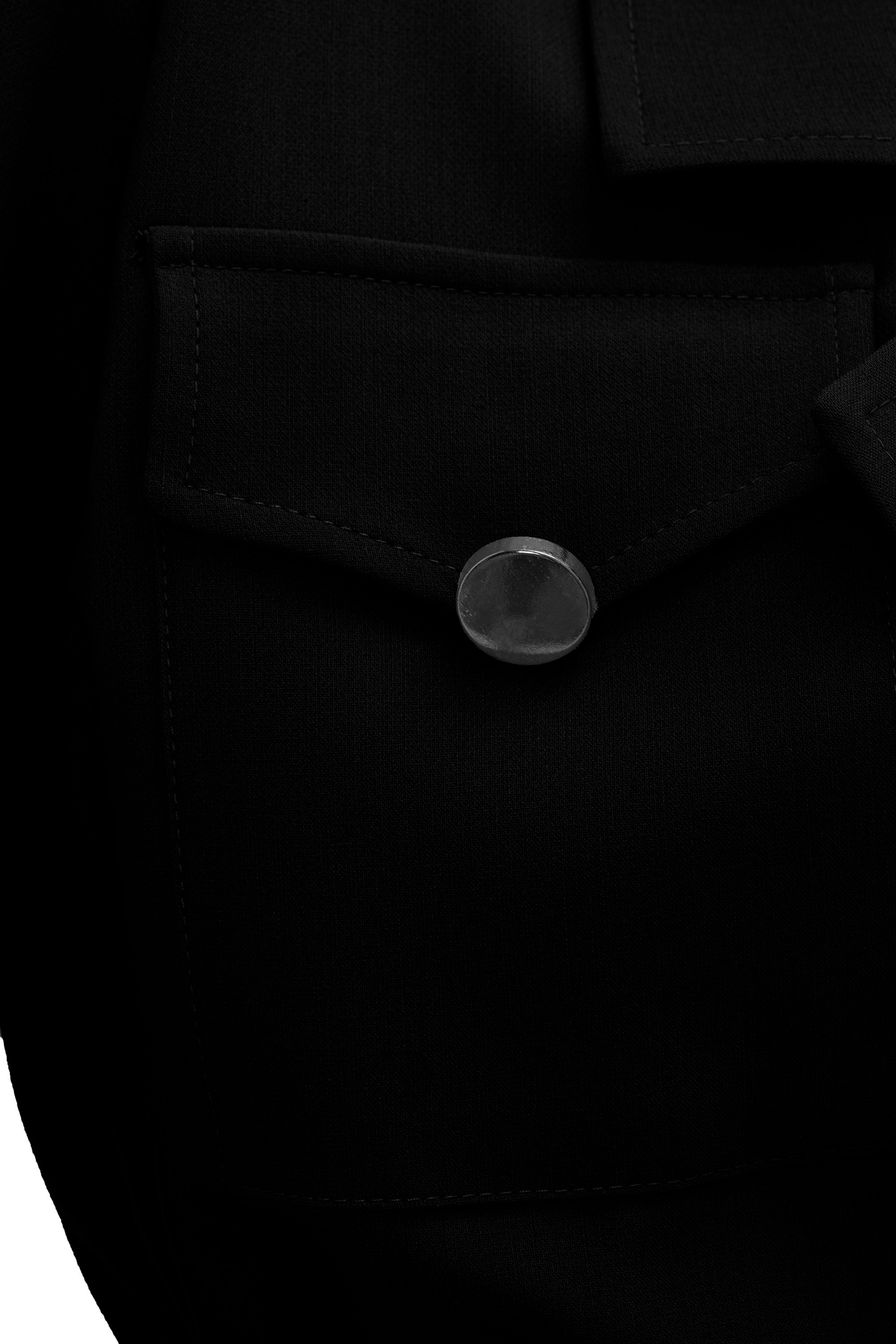 DÜĞME DETAYLI BLAZER CEKET - SİYAH