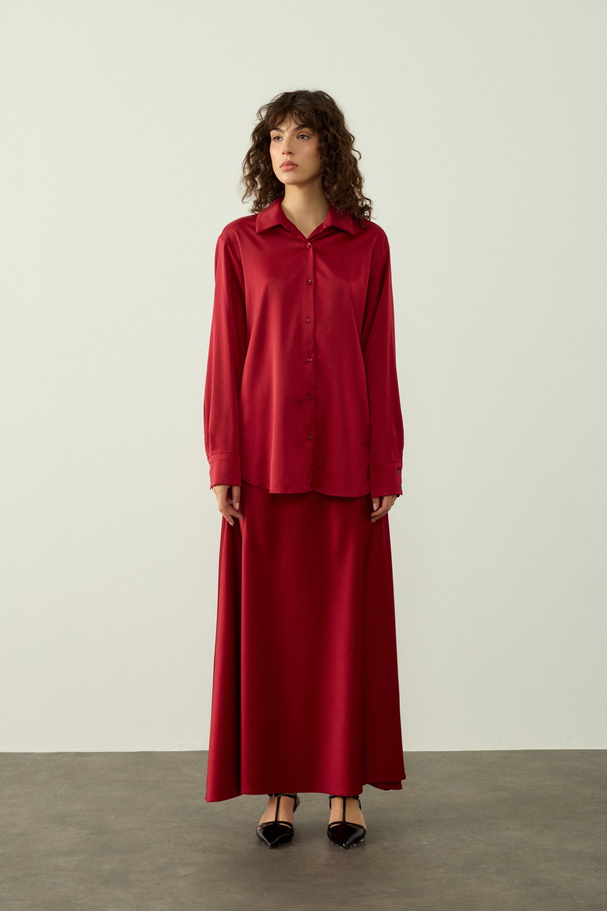 HANNAH SATEN VOLANLI ETEK - BORDO