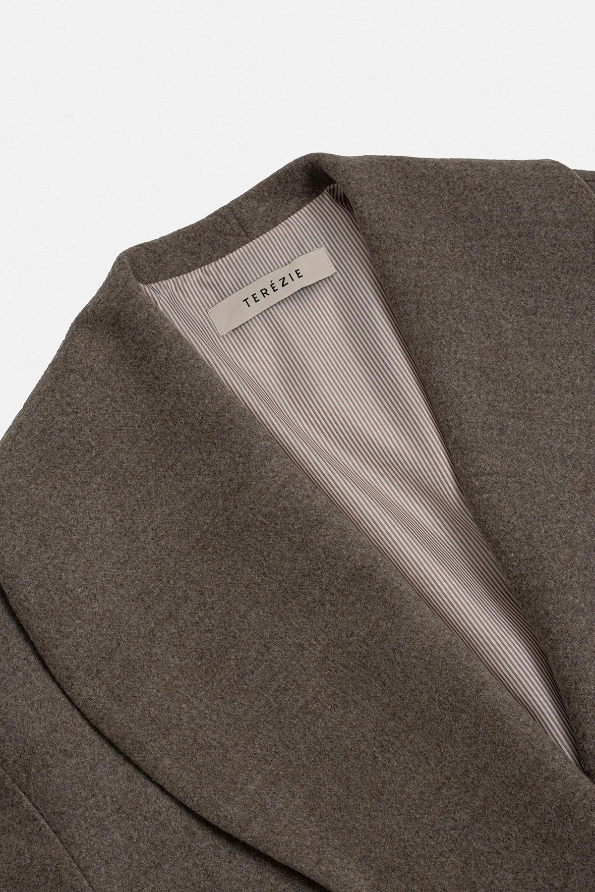 YÜN KARIŞIMLI OVERSIZE UZUN KABAN - VİZON