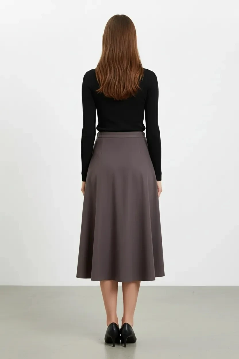 SCUBA SUET MIDI ETEK - ANTRASİT