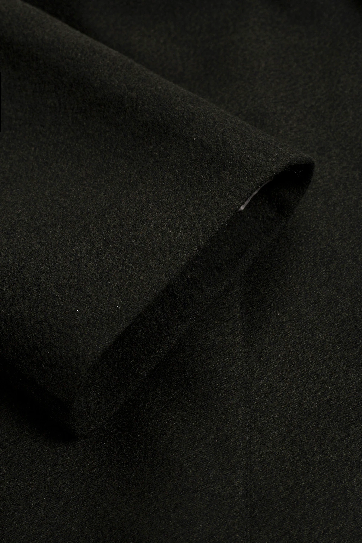 PAMUK KARIŞIMLI OVERSIZE KISA KABAN - HAKİ