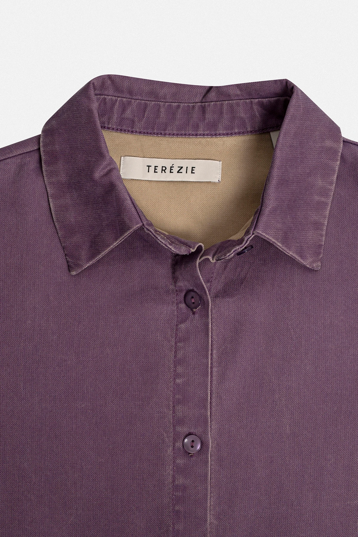 MOLIN YIKAMALI TENCEL GÖMLEK - MÜRDÜM