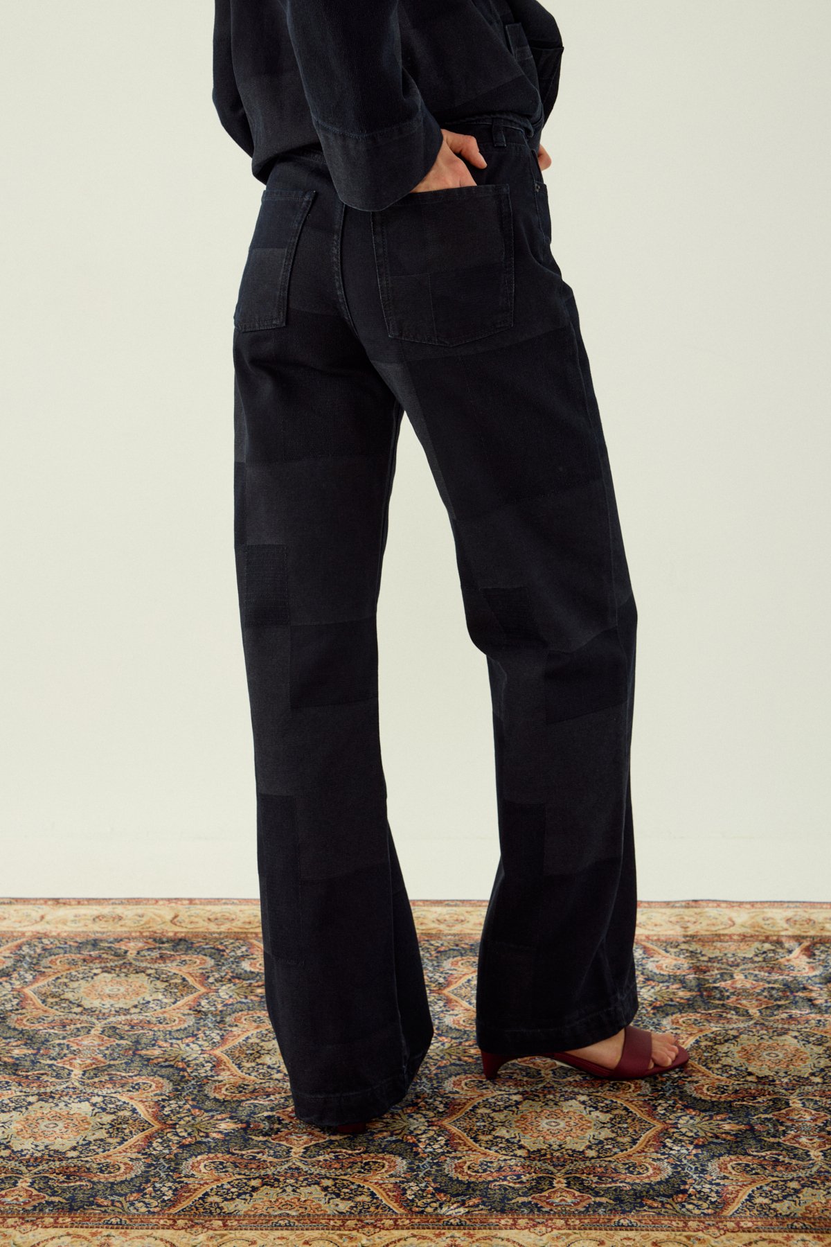 CORY PATCHWORK JEAN PANTOLON - SİYAH