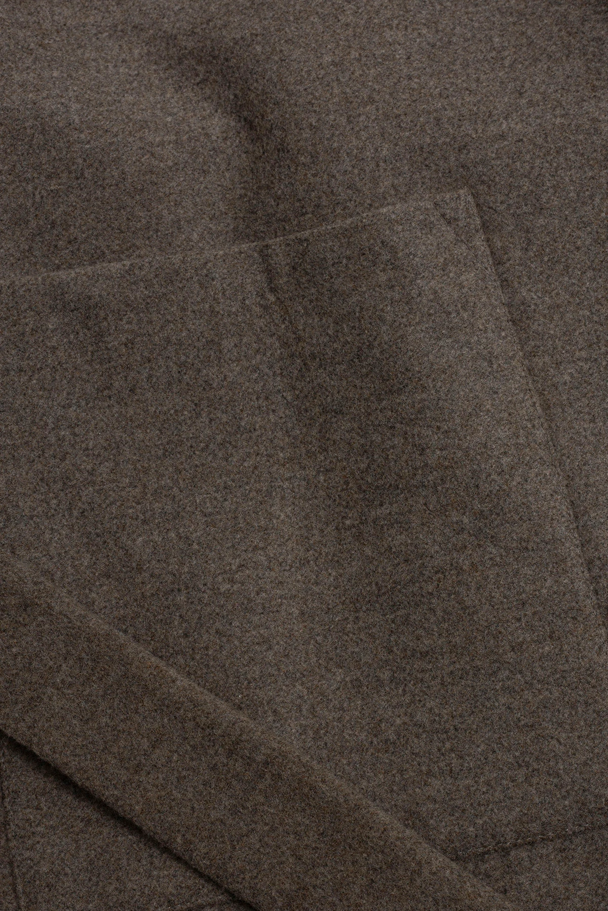 YÜN KARIŞIMLI OVERSIZE KISA KABAN - VİZON