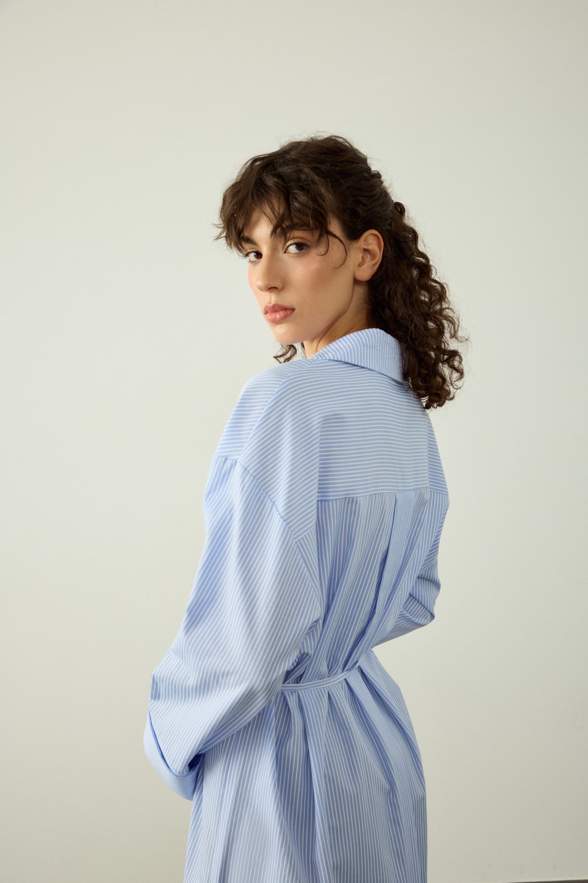 ÇİZGİLİ OVERSIZE POPLİN ELBİSE