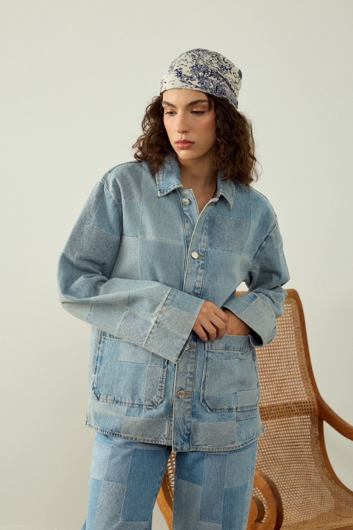 CORY PATCHWORK DENIM CEKET - MAVİ