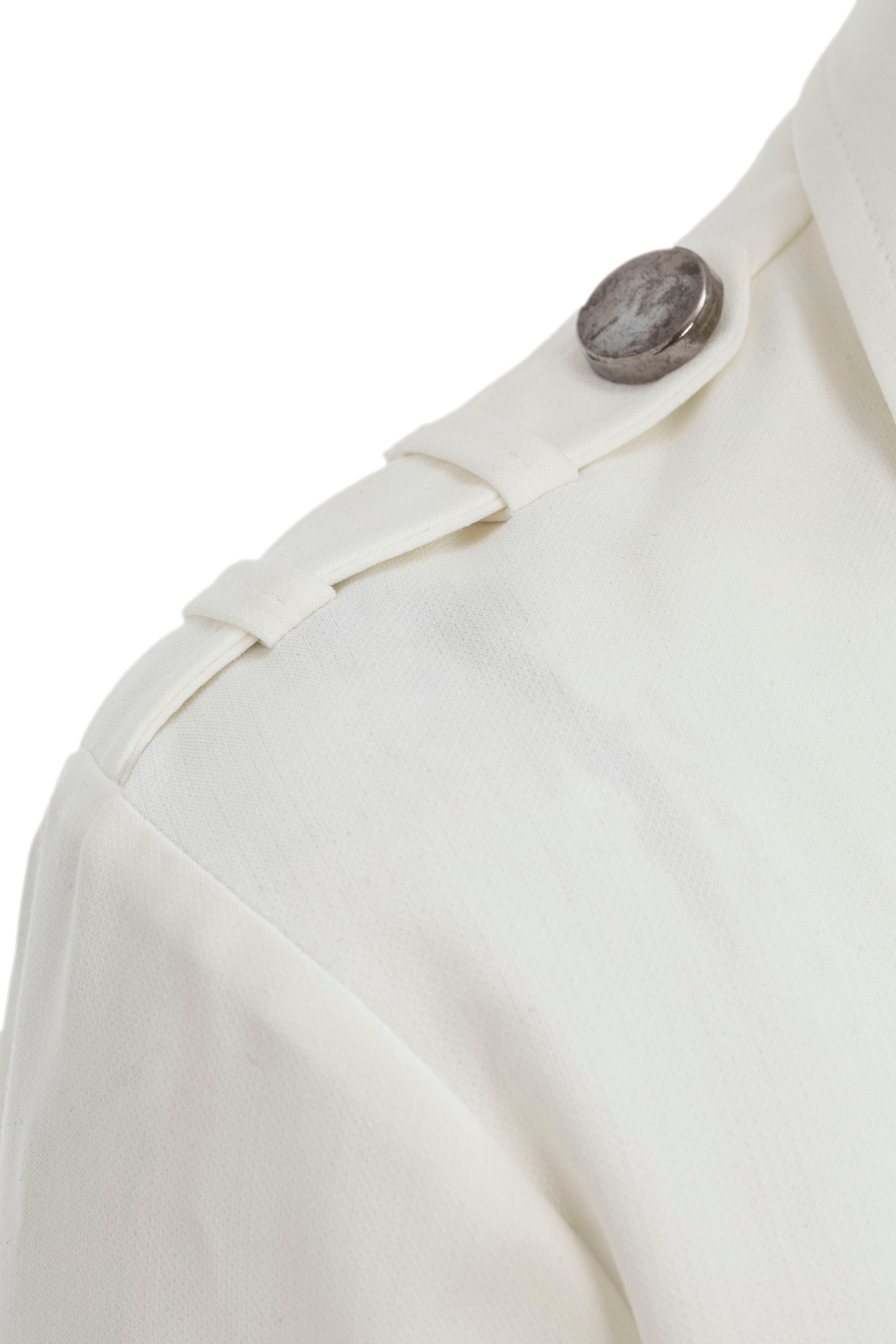 DÜĞME DETAYLI BLAZER CEKET - BEYAZ