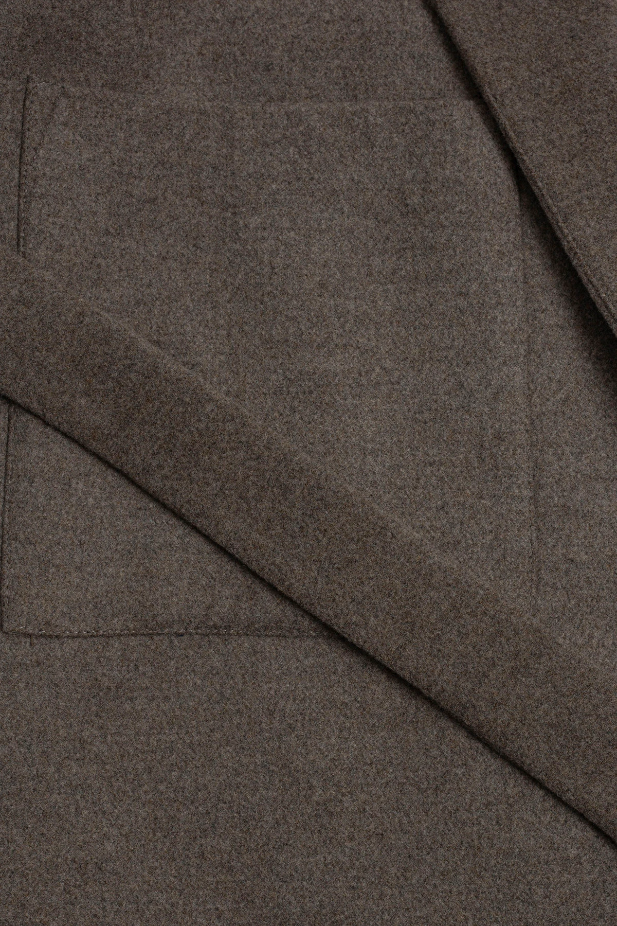 YÜN KARIŞIMLI OVERSIZE UZUN KABAN - VİZON