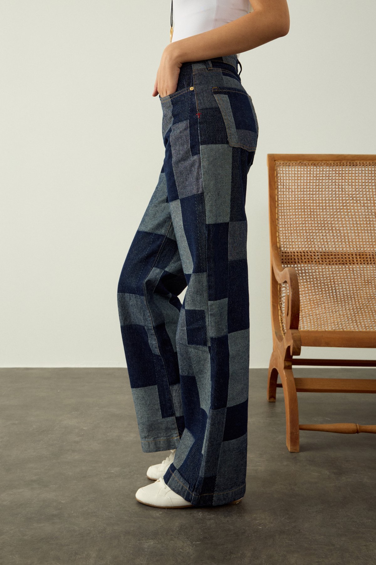 CORY PATCHWORK JEAN PANTOLON - İNDİGO