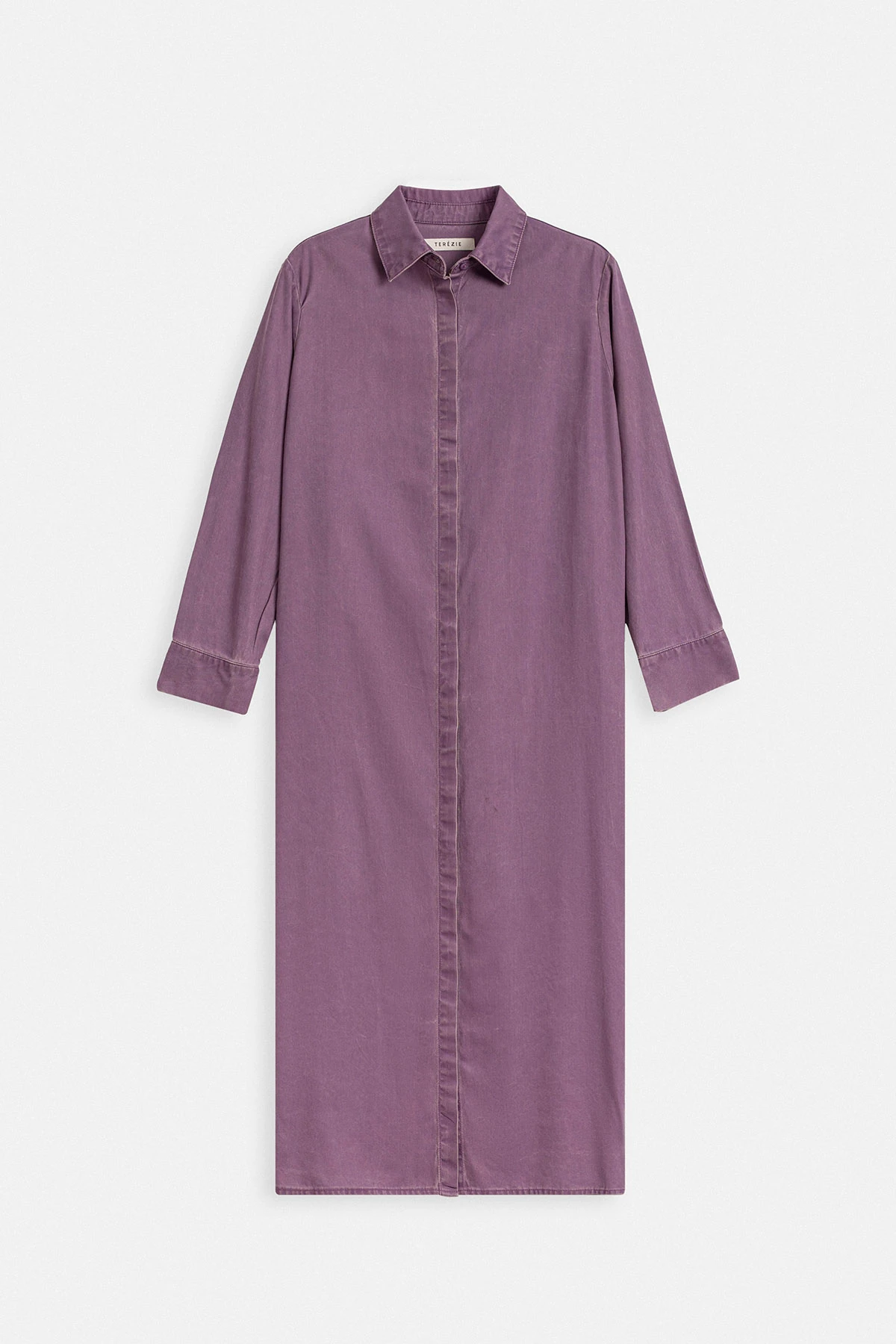 MOLIN YIKAMALI TENCEL ELBİSE - MÜRDÜM