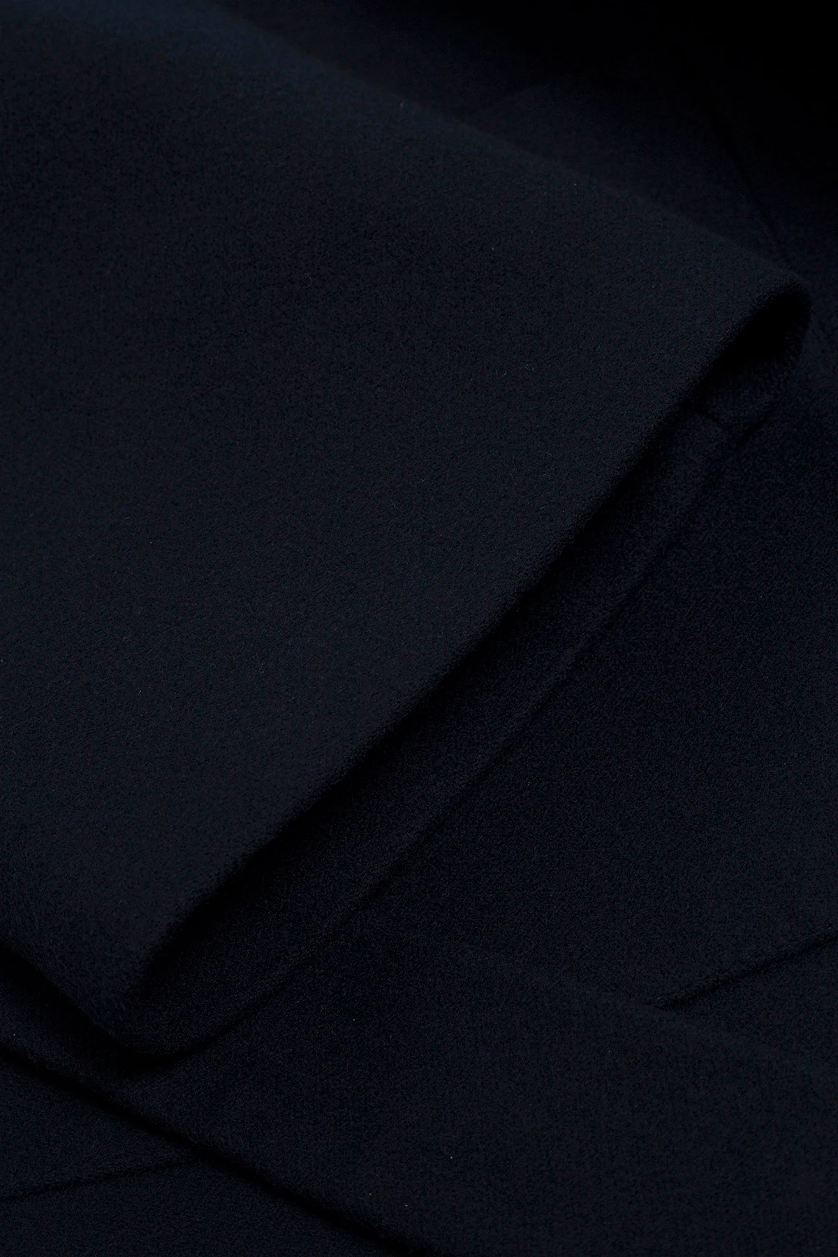 YÜN KARIŞIMLI OVERSIZE KISA KABAN - LACİVERT