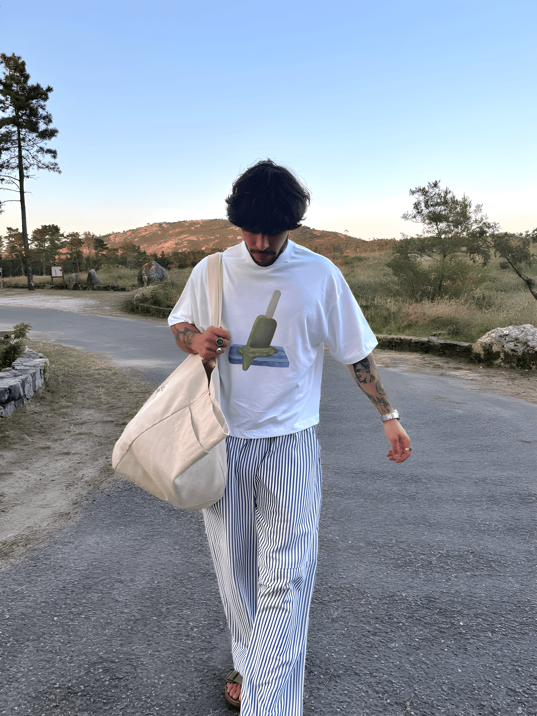 Su Yolu Koyu Mavi Beyaz Eşofman