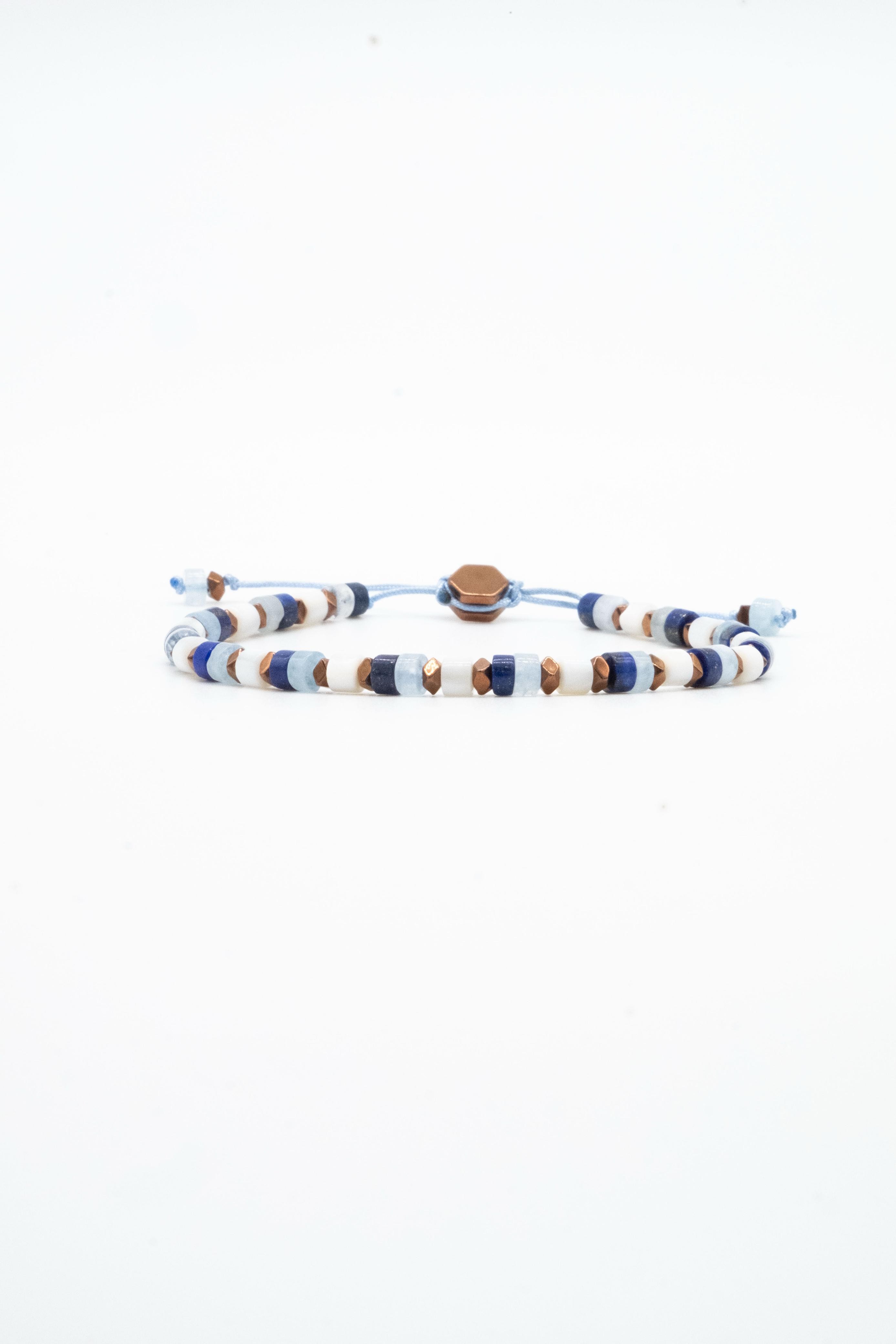 Aqua Marin & Lapis Lazuli & Sedef Bileklik