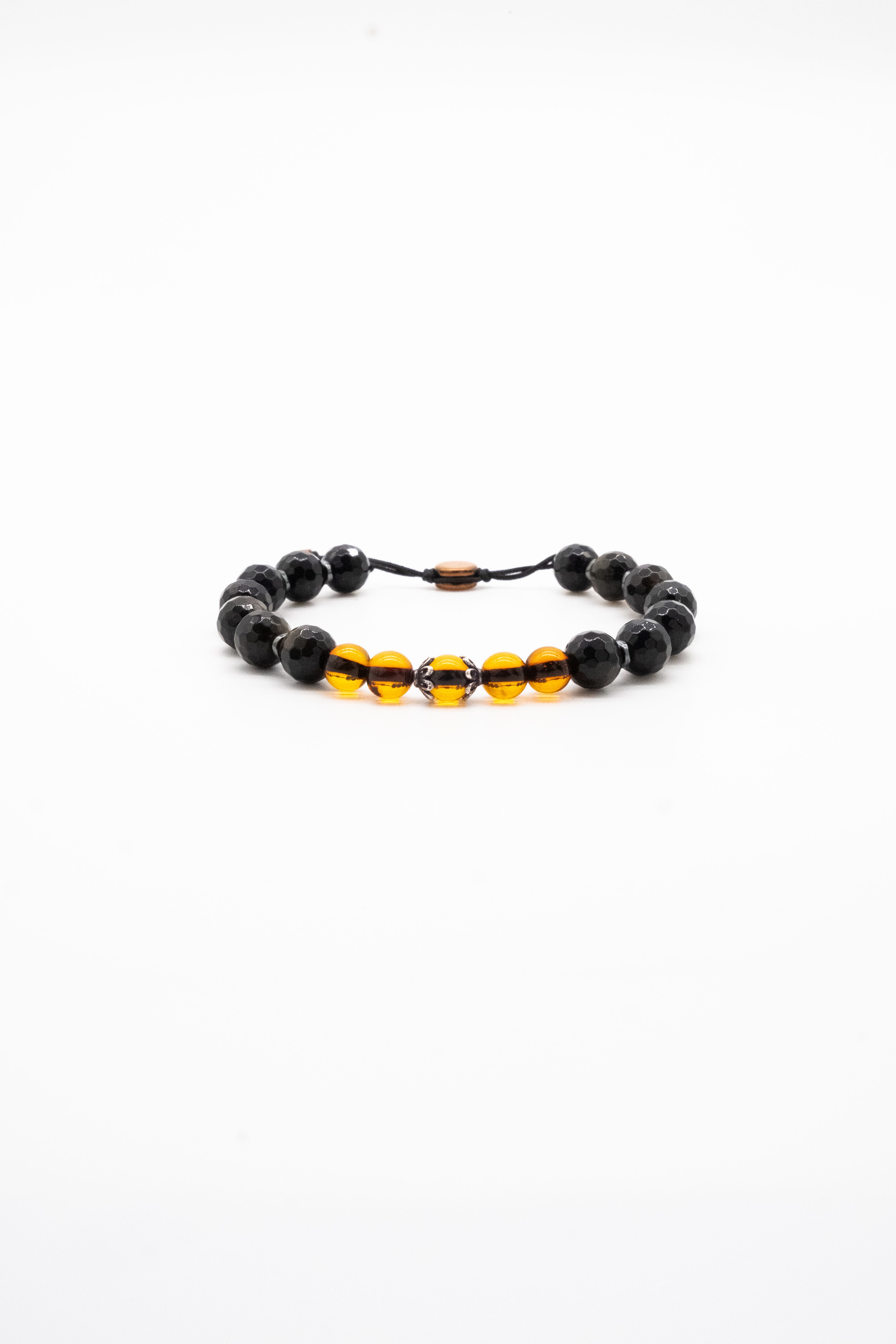 Gold Obsidyen & Litvanya Kehribarı Bileklik